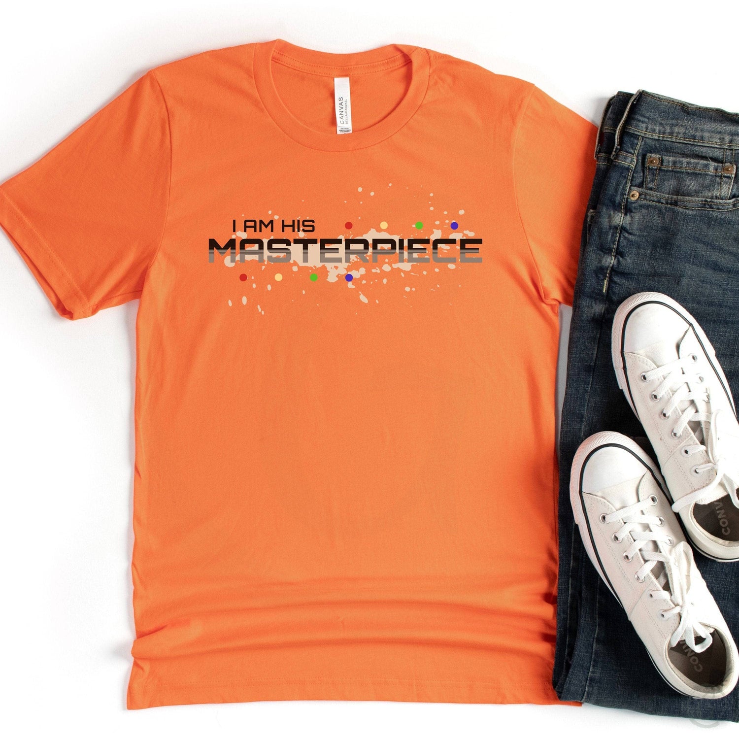 I Am His Masterpiece Unisex T-Shirt Heathers Heather Orange