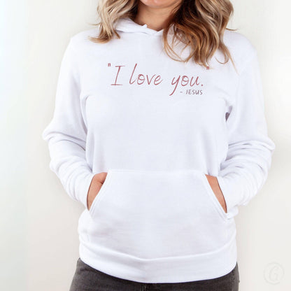 &quot;I Love You&quot; - Jesus Premium Unisex Pullover Hoodie White