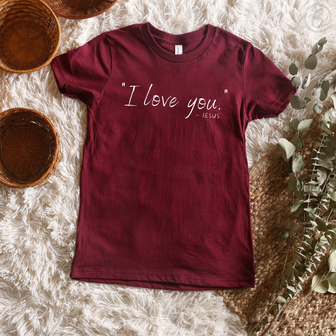 &quot;I Love You&quot; - Jesus Youth T-Shirt Maroon