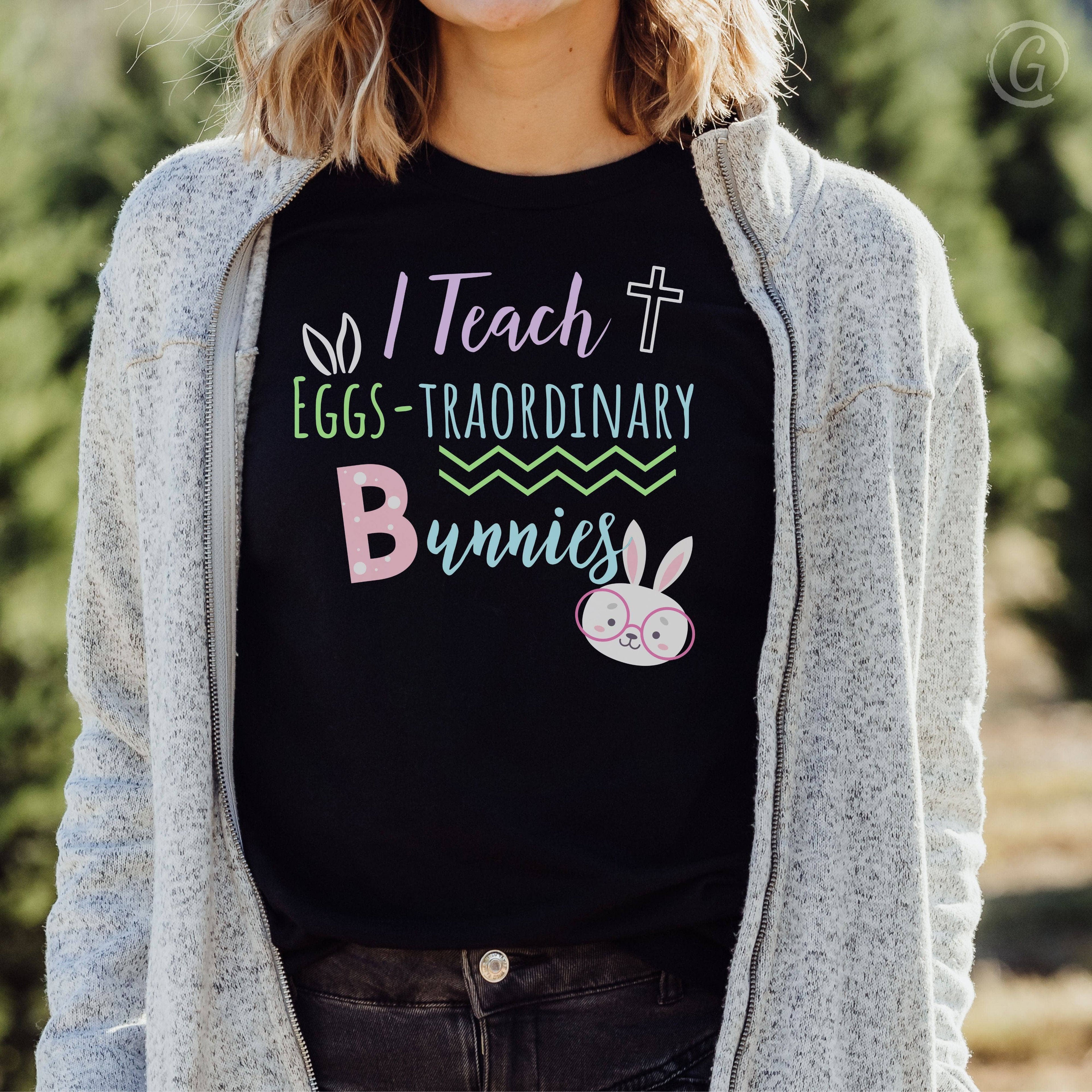 I Teach Eggs-Traordinary Bunnies Unisex T-Shirt Classics Black