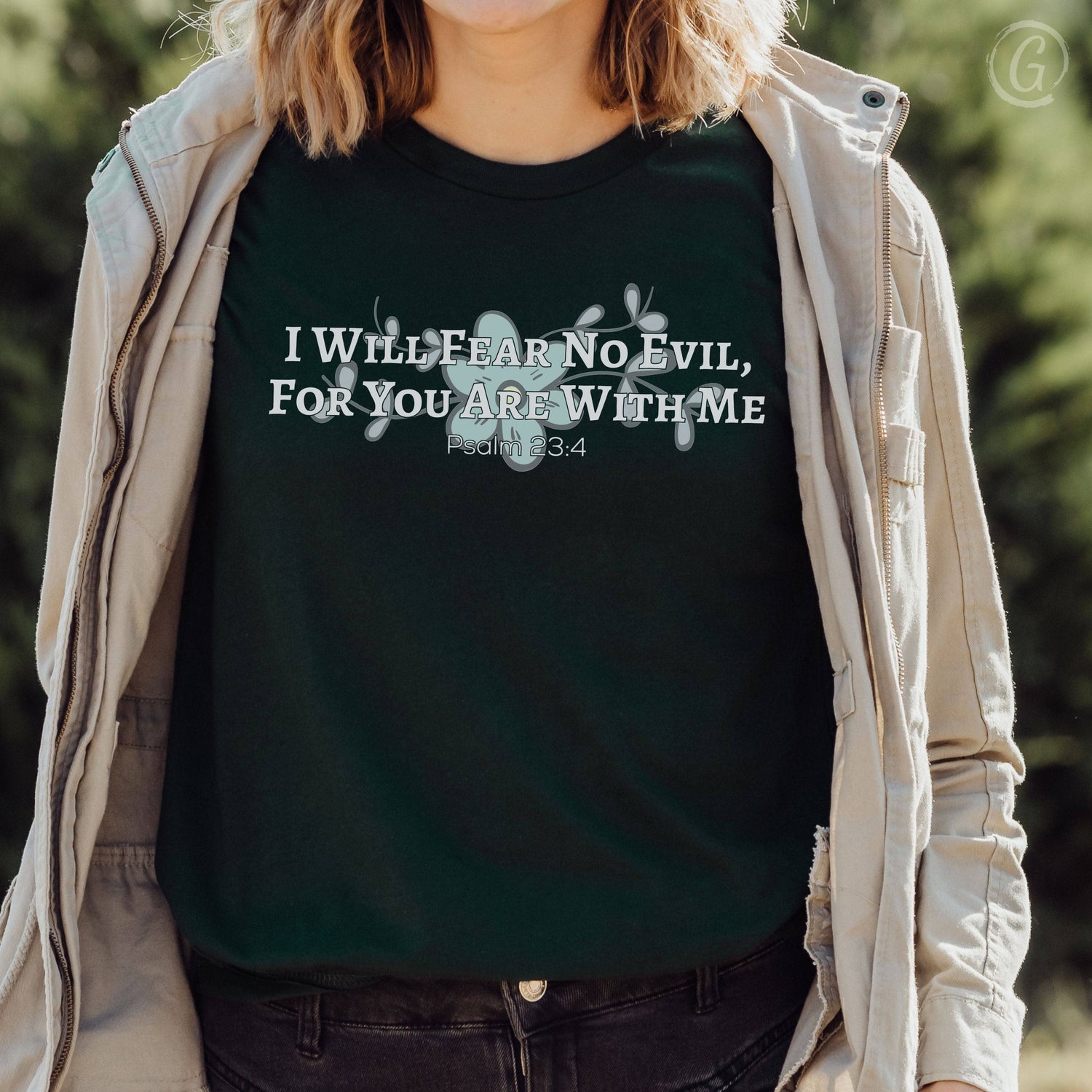 I Will Fear No Evil, For You Are With Me Unisex T-Shirt Heathers Emerald Heather