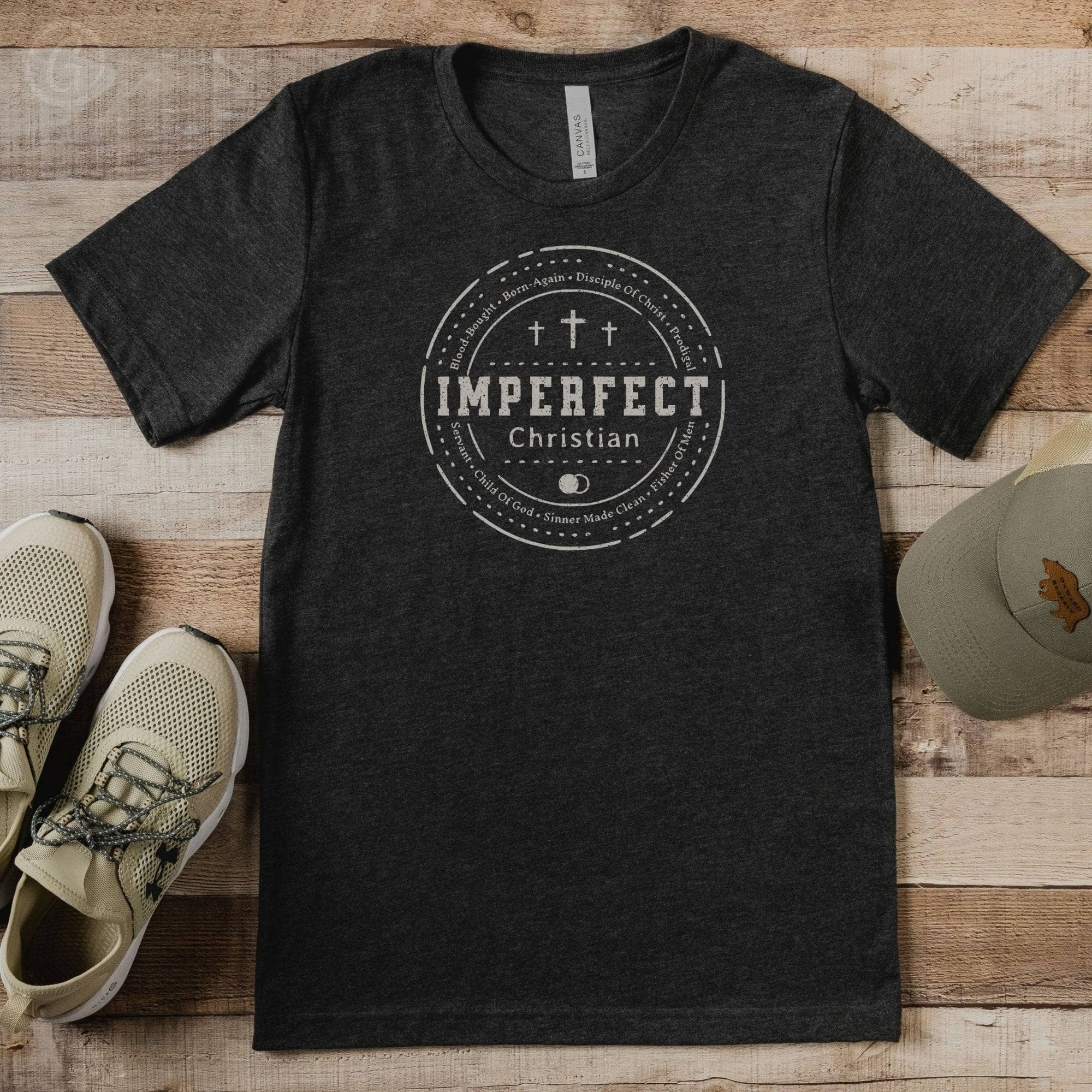 Imperfect Christian Unisex T-Shirt Heathers Dark Grey Heather