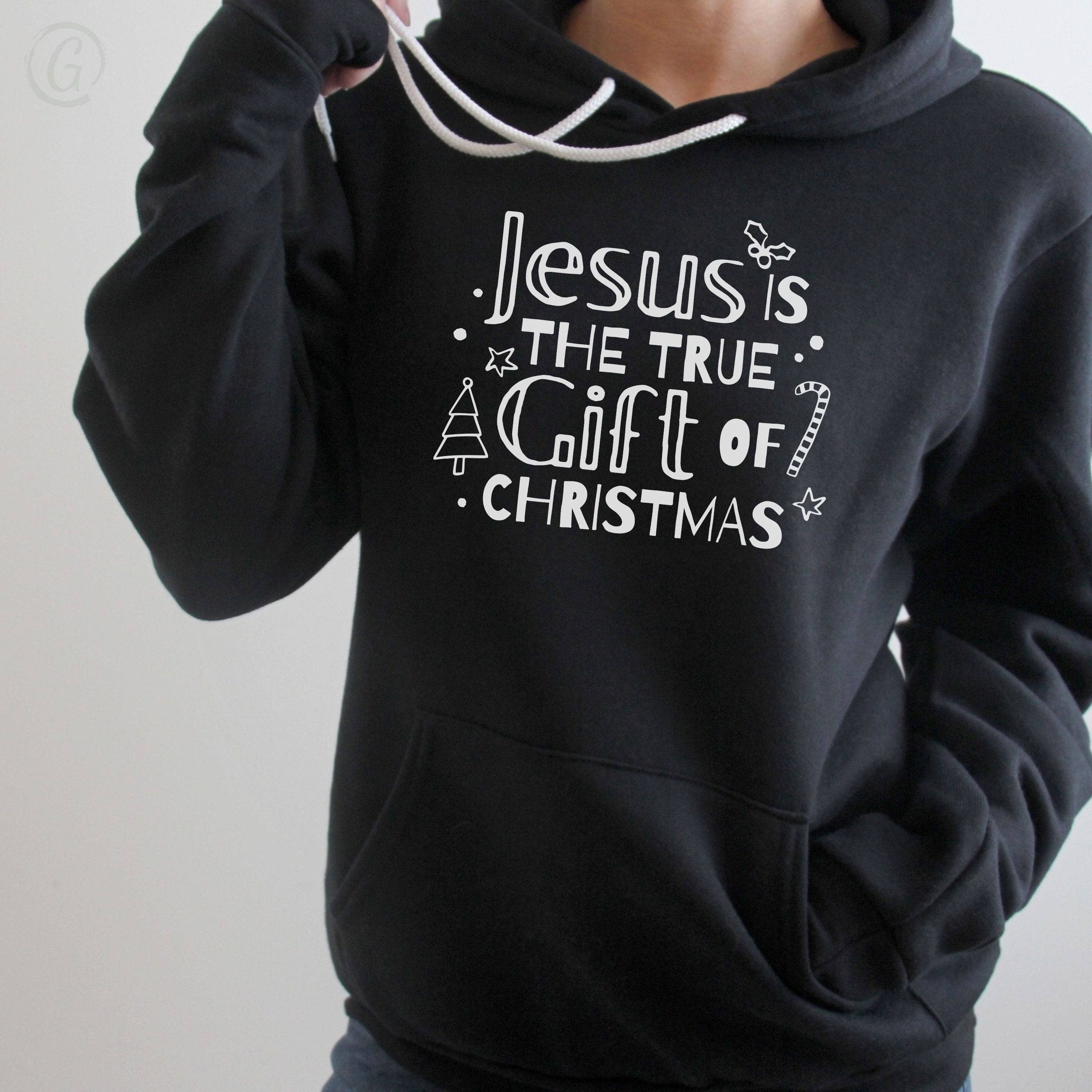 Jesus Is The True Gift Of Christmas Premium Unisex Pullover Hoodie Black