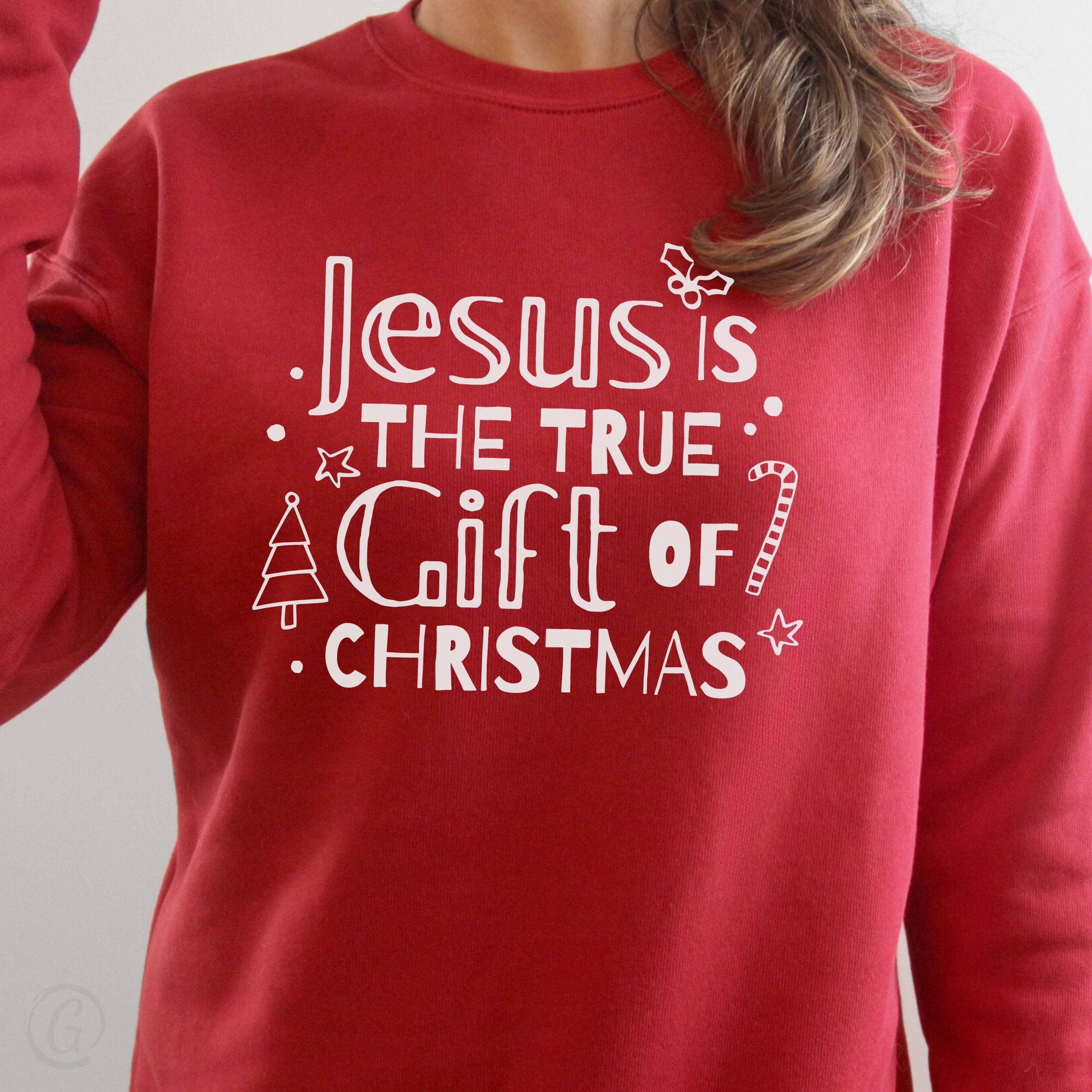 Jesus Is The True Gift Of Christmas Premium Unisex Sweatshirt Red