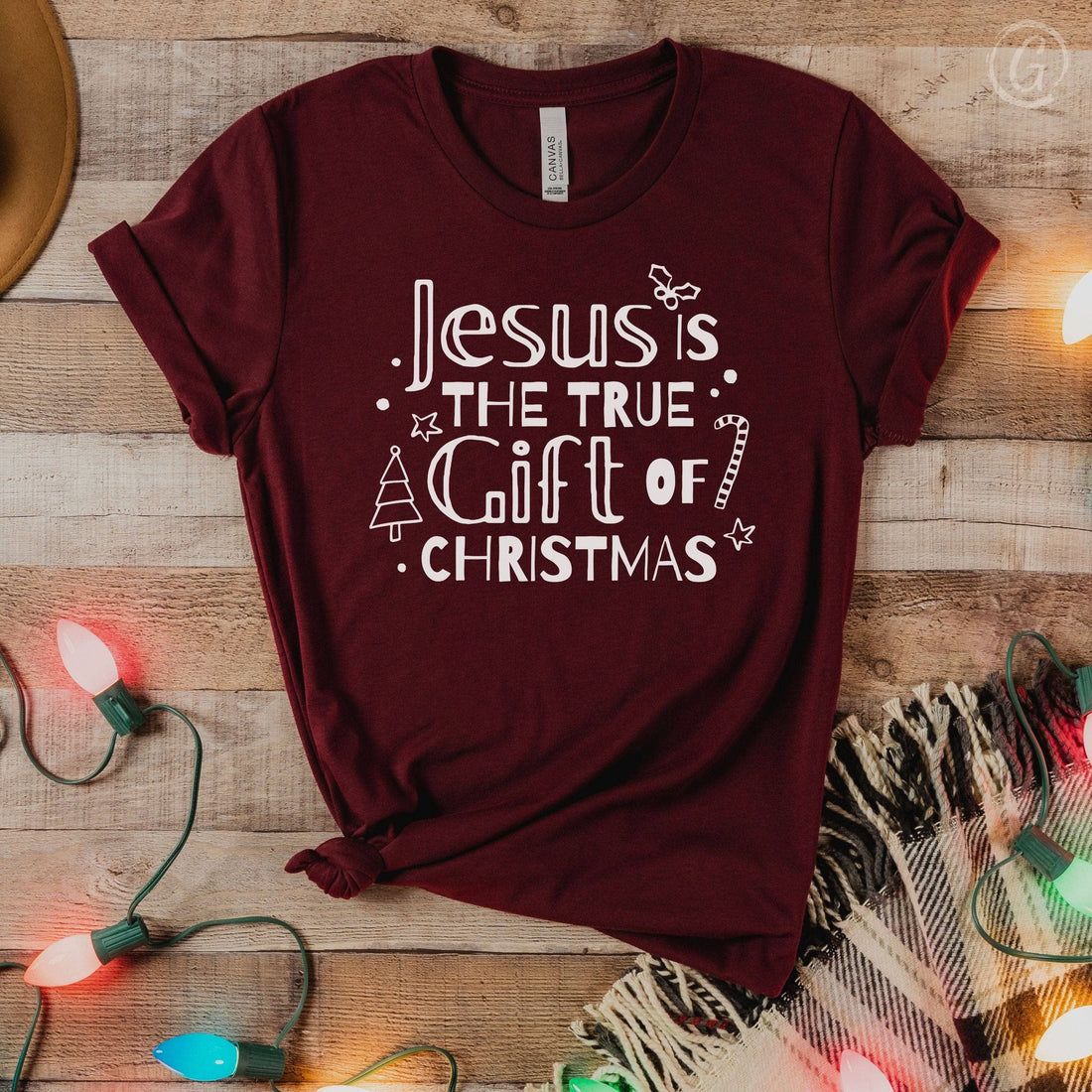 Jesus Is The True Gift Of Christmas Unisex T-Shirt Classics Maroon