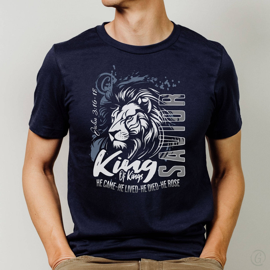 King Of Kings John 3:16-18 Unisex T-Shirt Classics Navy