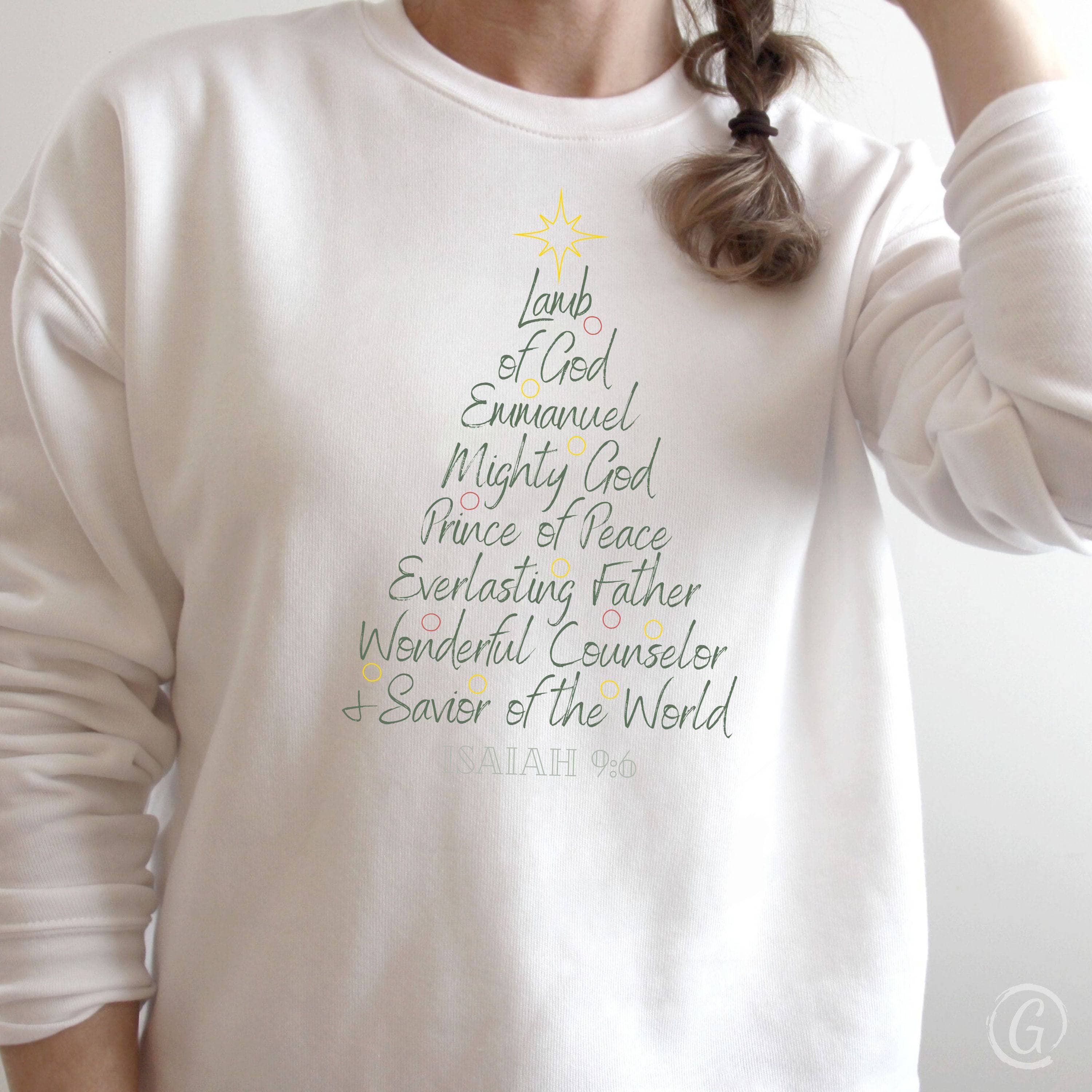 Lamb Of God Christmas Tree Premium Unisex Sweatshirt White