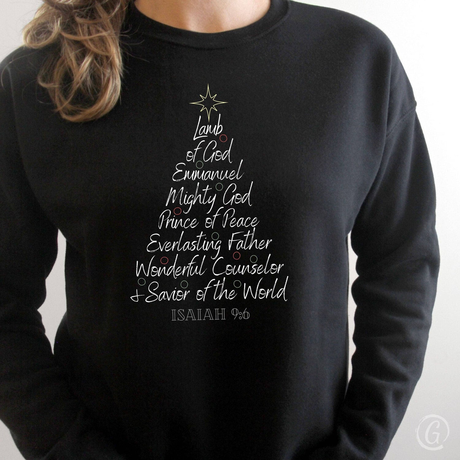 Lamb Of God Christmas Tree Premium Unisex Sweatshirt Black