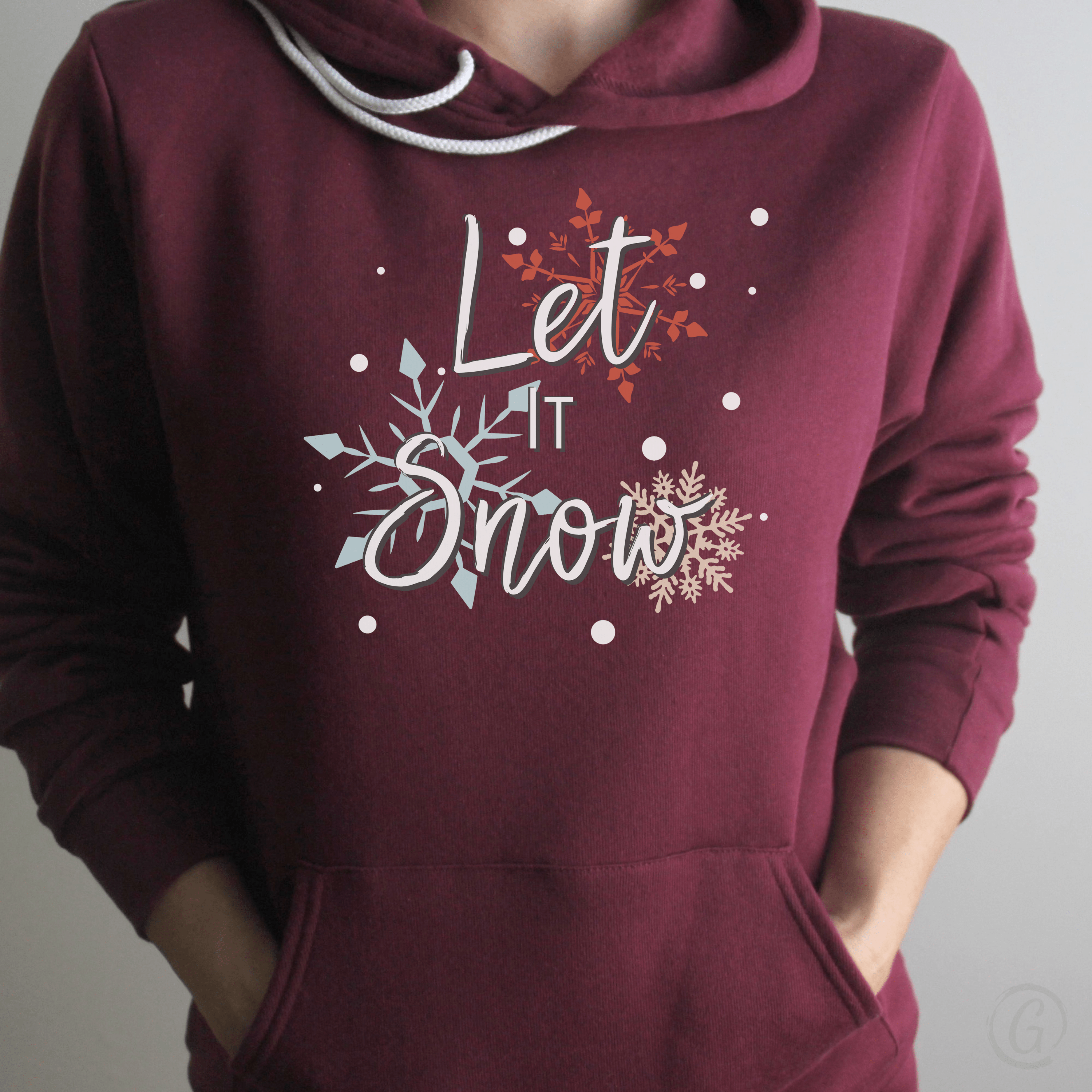 Let It Snow! Premium Unisex Pullover Hoodie Maroon