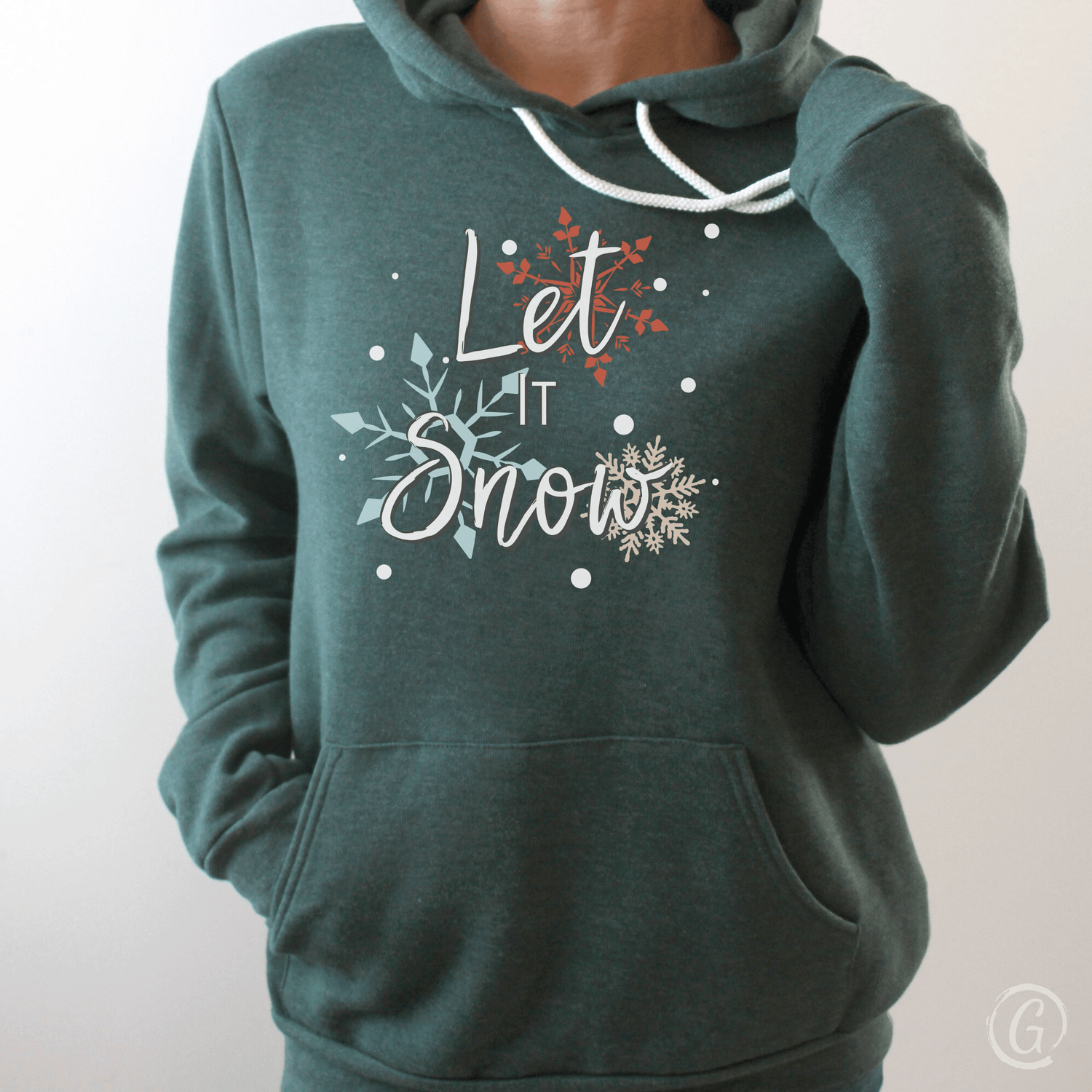 Let It Snow! Premium Unisex Pullover Hoodie Heather Forest