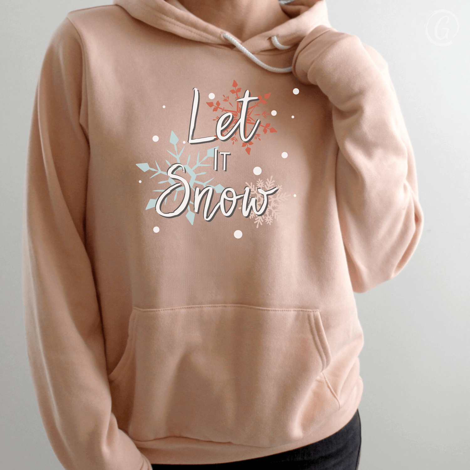 Let It Snow! Premium Unisex Pullover Hoodie Peach