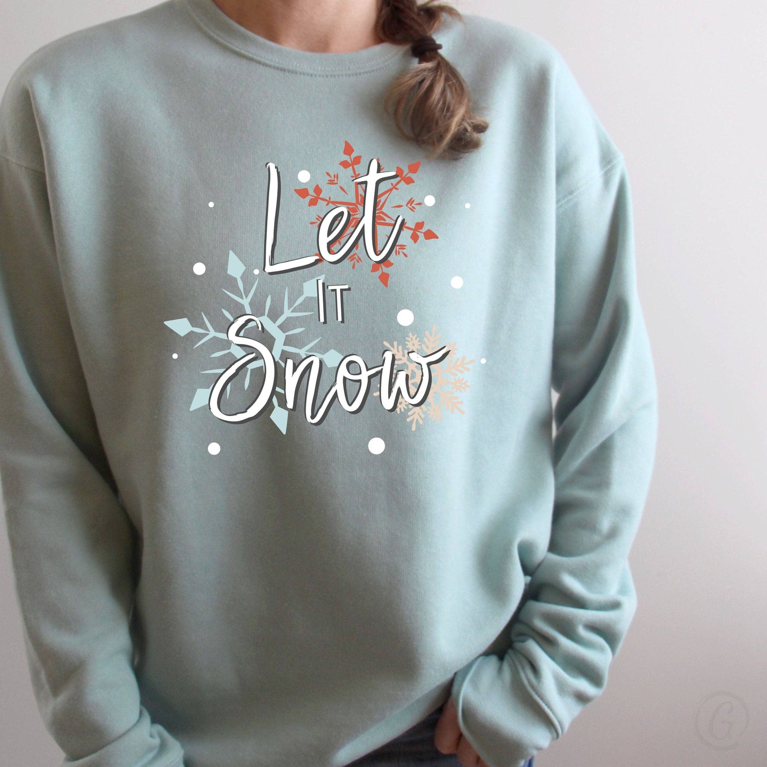 Let It Snow Premium Unisex Sweatshirt Dusty Blue