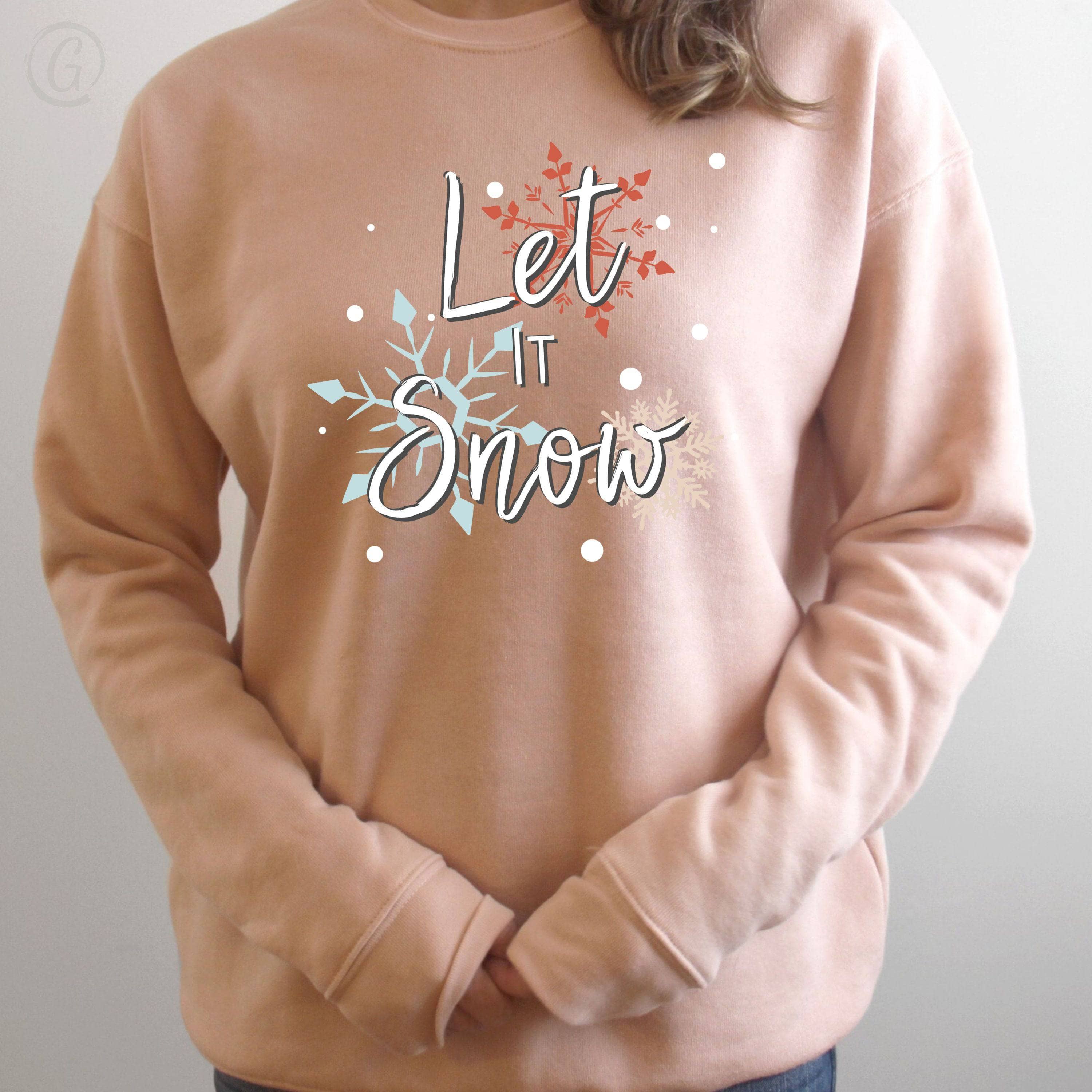 Let It Snow Premium Unisex Sweatshirt Peach