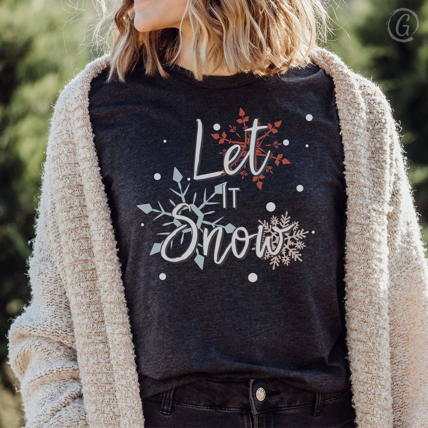 Let It Snow Unisex T-Shirt Dark Grey Heather