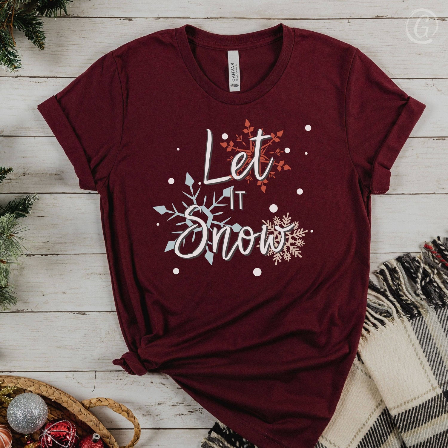 Let It Snow Unisex T-Shirt Heather Cardinal