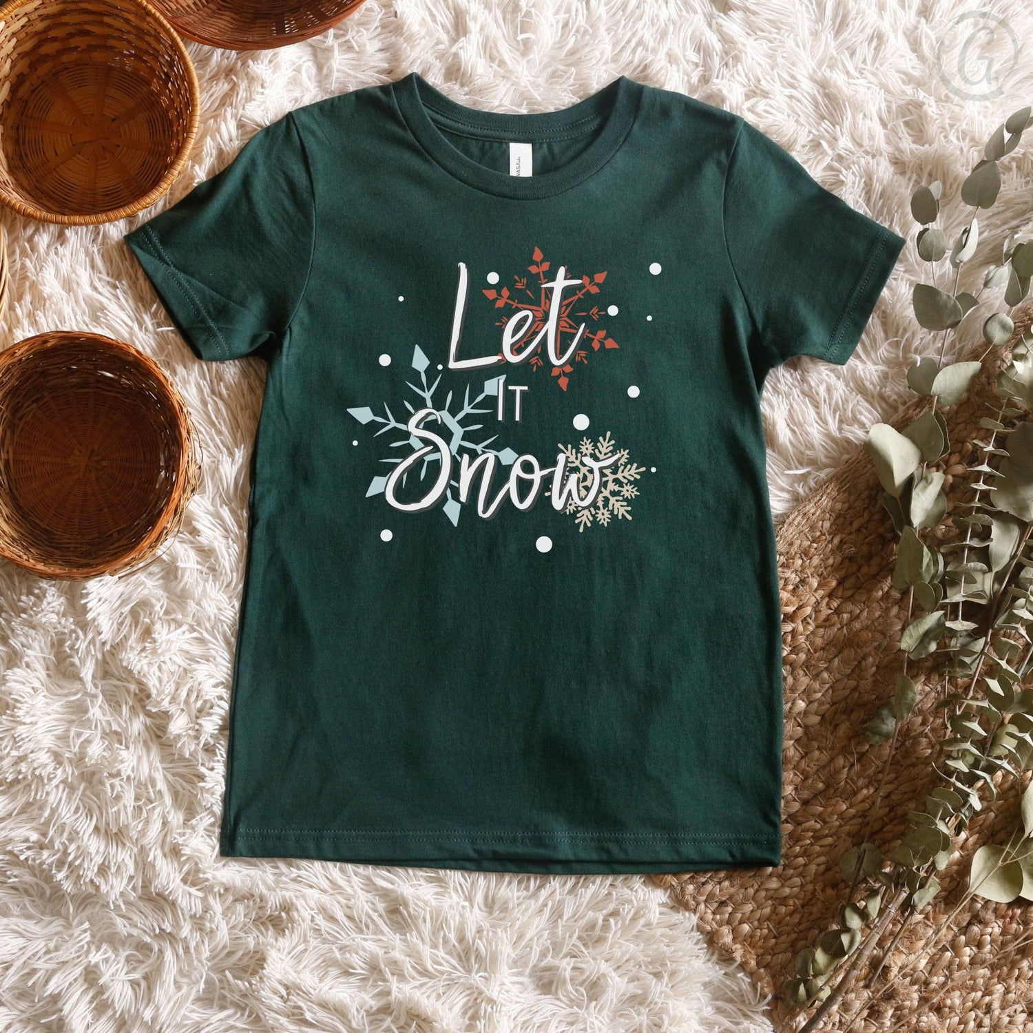 Let It Snow Youth T-Shirt Forest