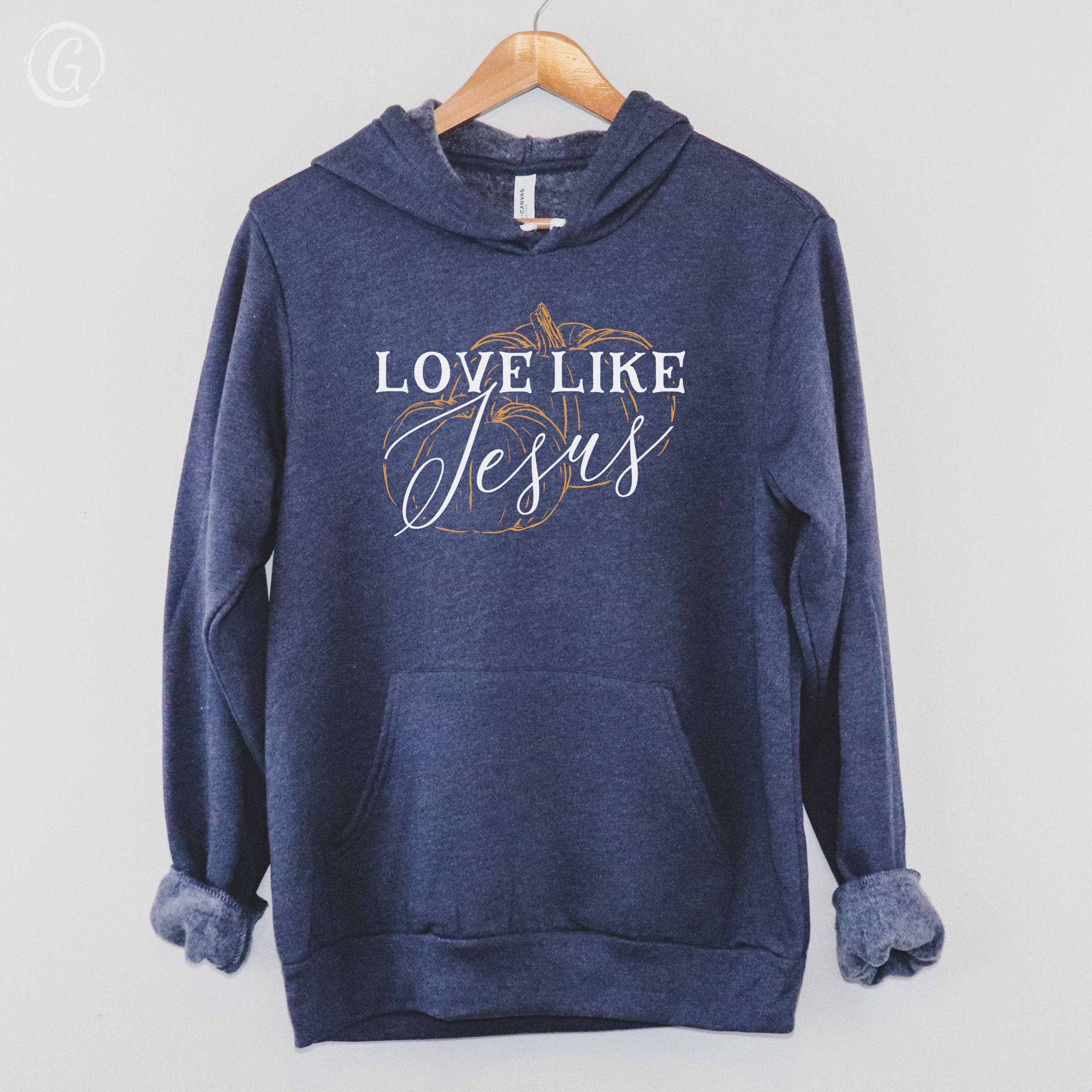 Love Like Jesus Premium Unisex Pullover Hoodie Heather Navy