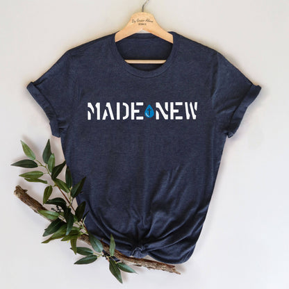 Made New Baptism Unisex T-Shirt Heathers Heather Midnight Navy