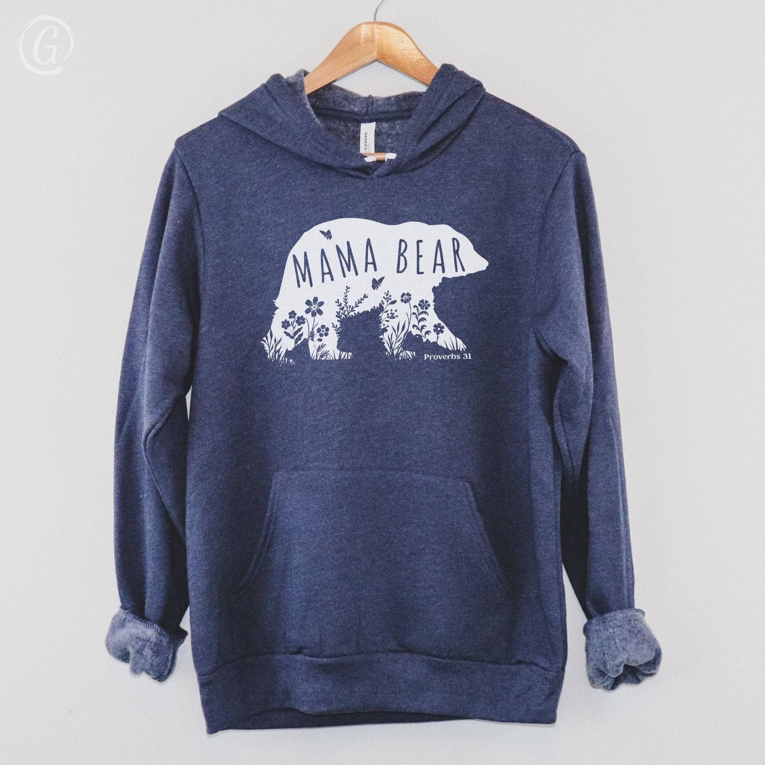 Mama Bear Proverbs 31 Premium Unisex Pullover Hoodie Heather Navy