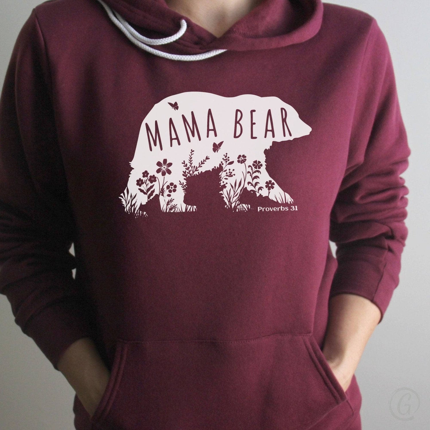 Mama Bear Proverbs 31 Premium Unisex Pullover Hoodie Maroon