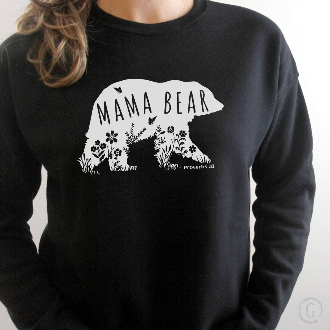 Mama Bear Proverbs 31 Premium Unisex Sweatshirt Black