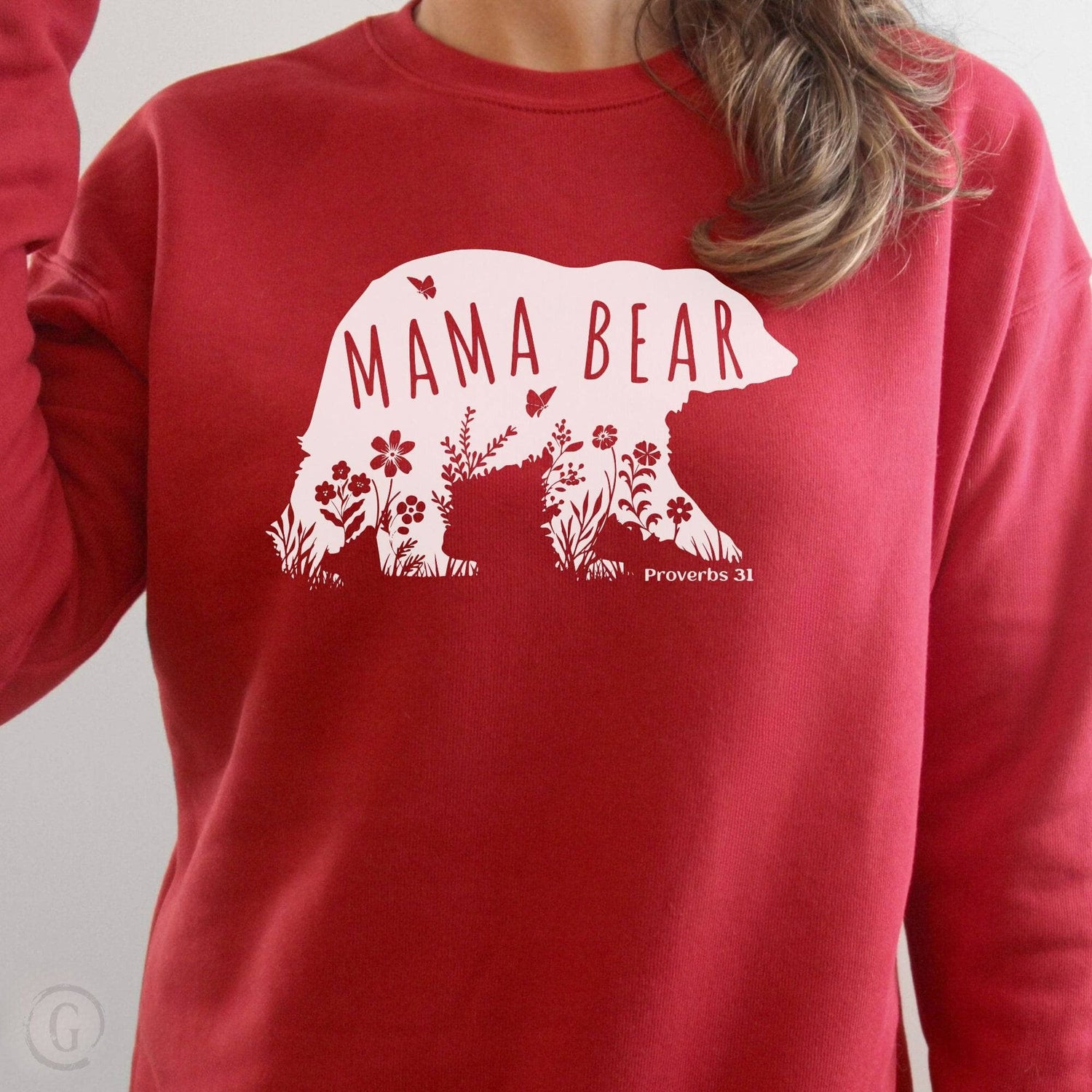 Mama Bear Proverbs 31 Premium Unisex Sweatshirt Red