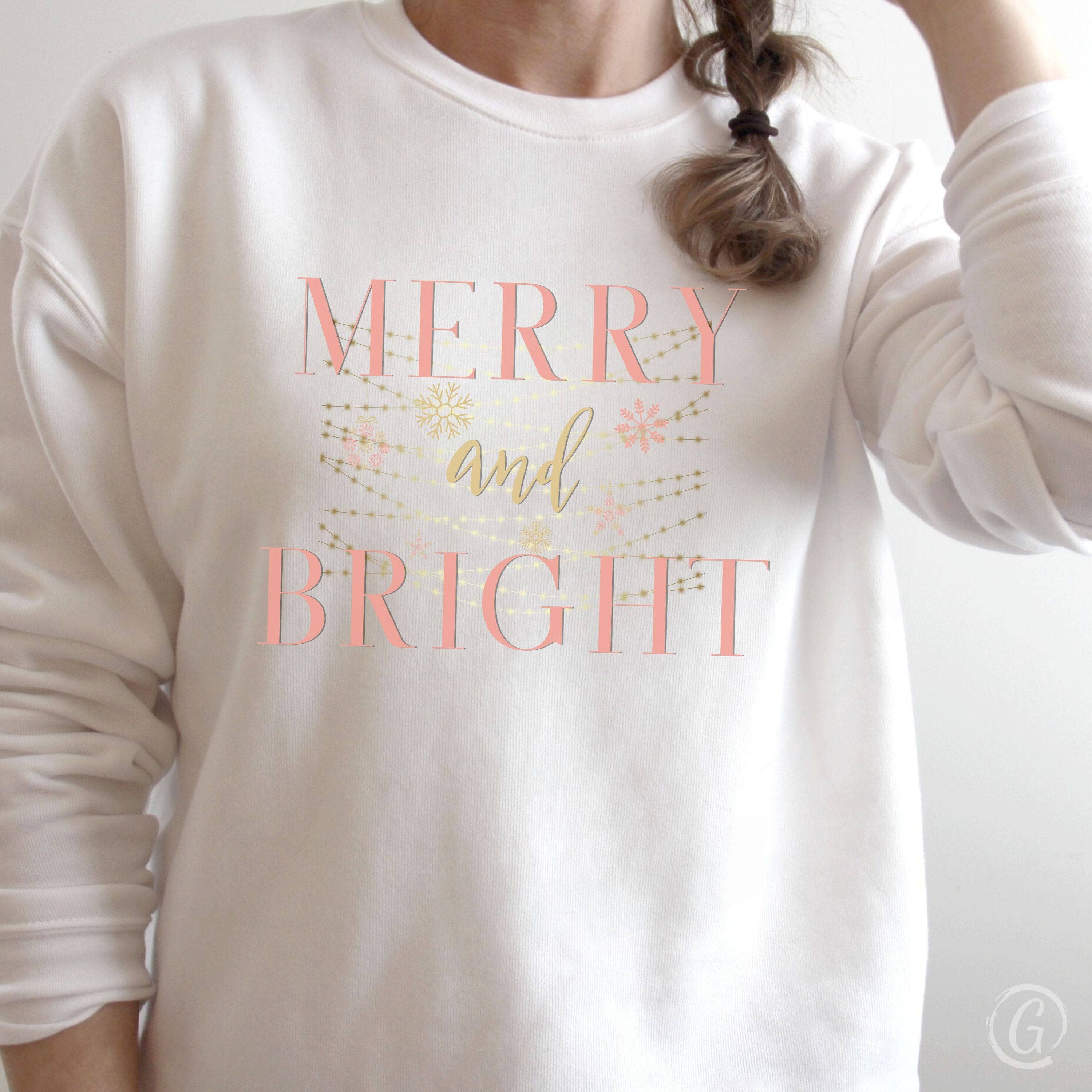 Merry And Bright Premium Unisex Sweatshirt White