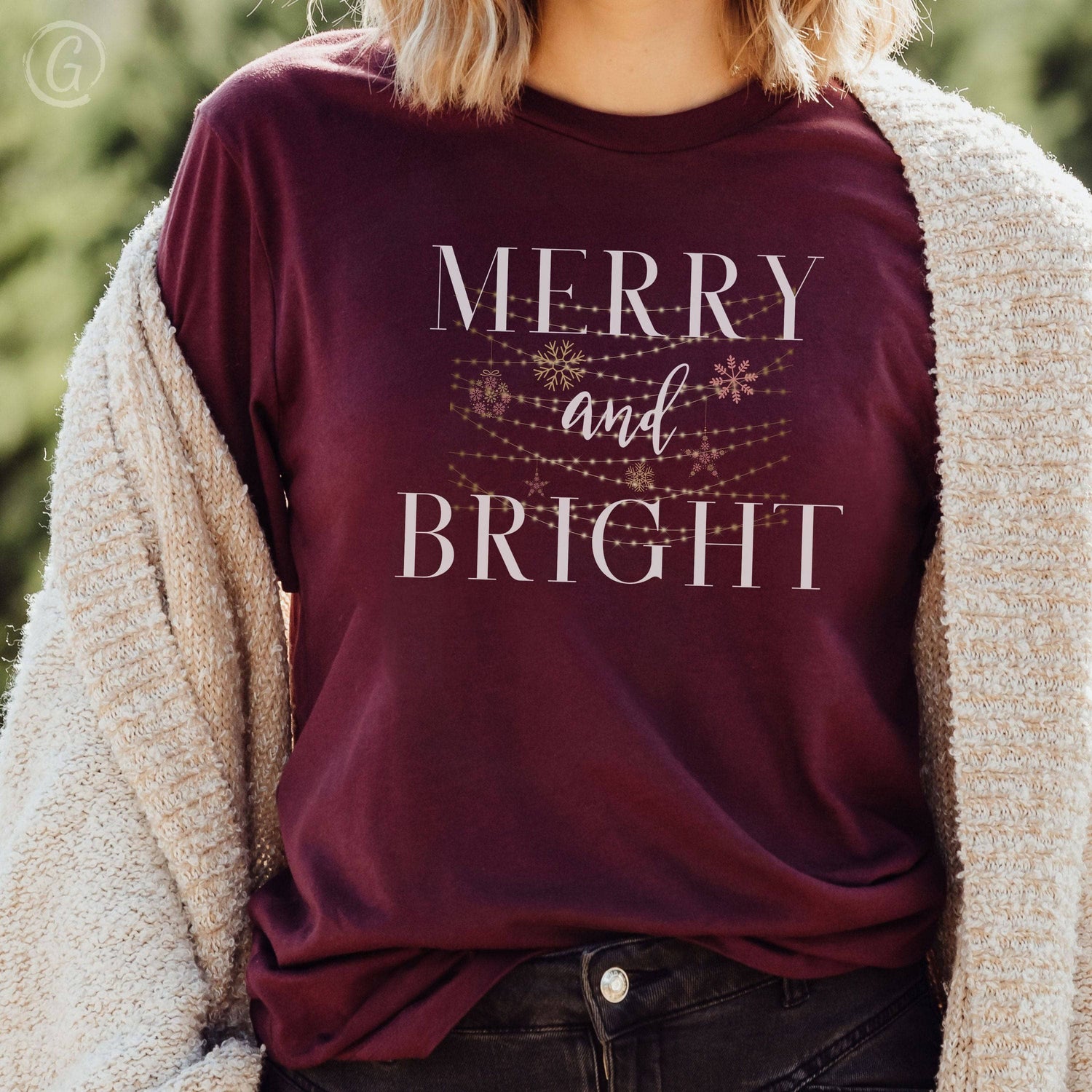 Merry And Bright Unisex T-Shirt Maroon