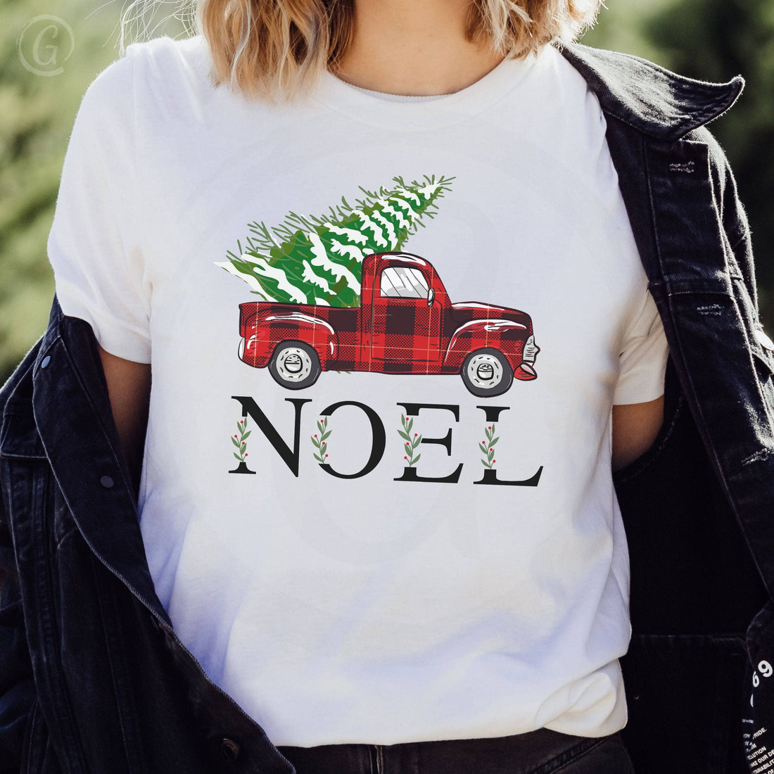 Noel Christmas Truck Unisex T-Shirt Classics White