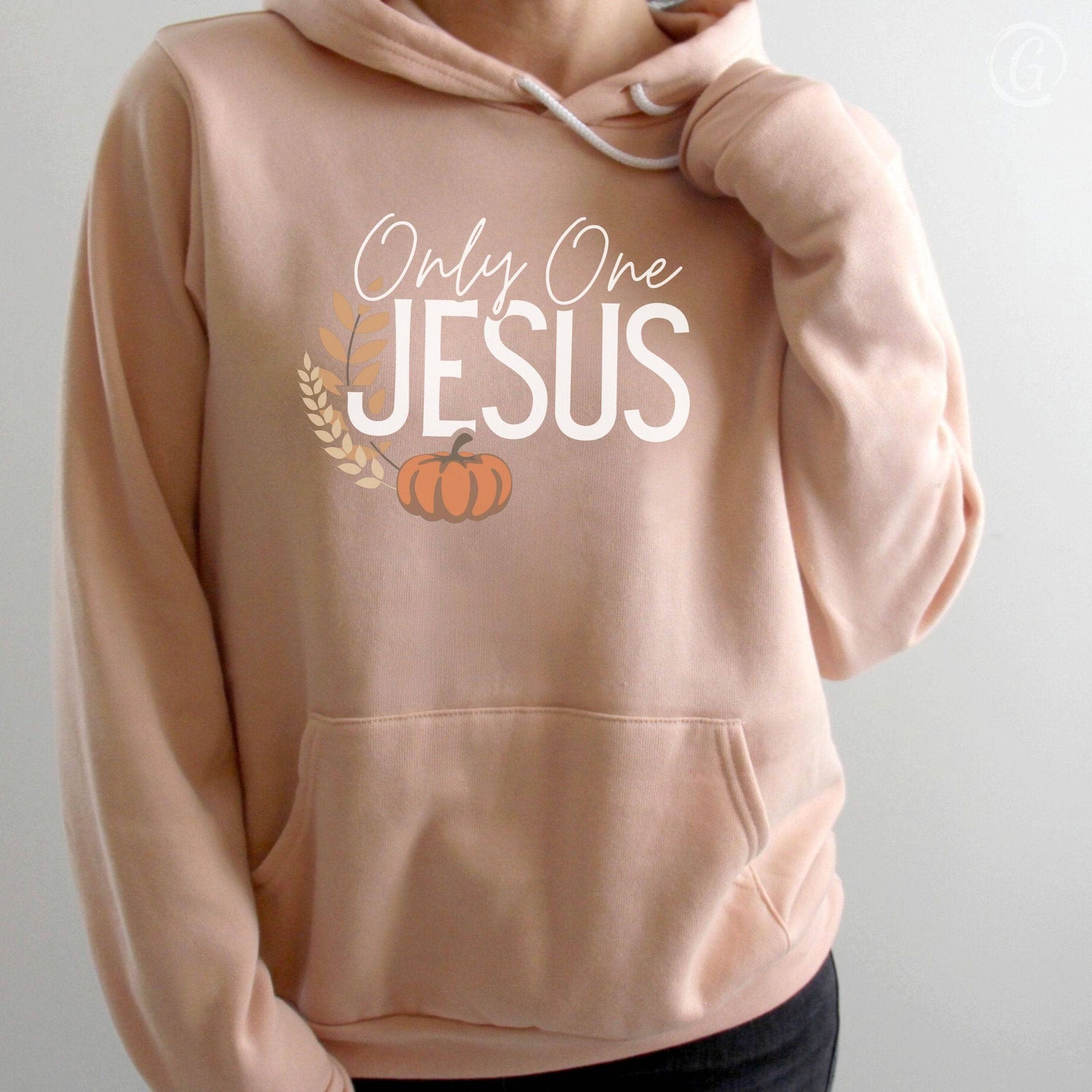 Only One Jesus Premium Unisex Pullover Hoodie Peach