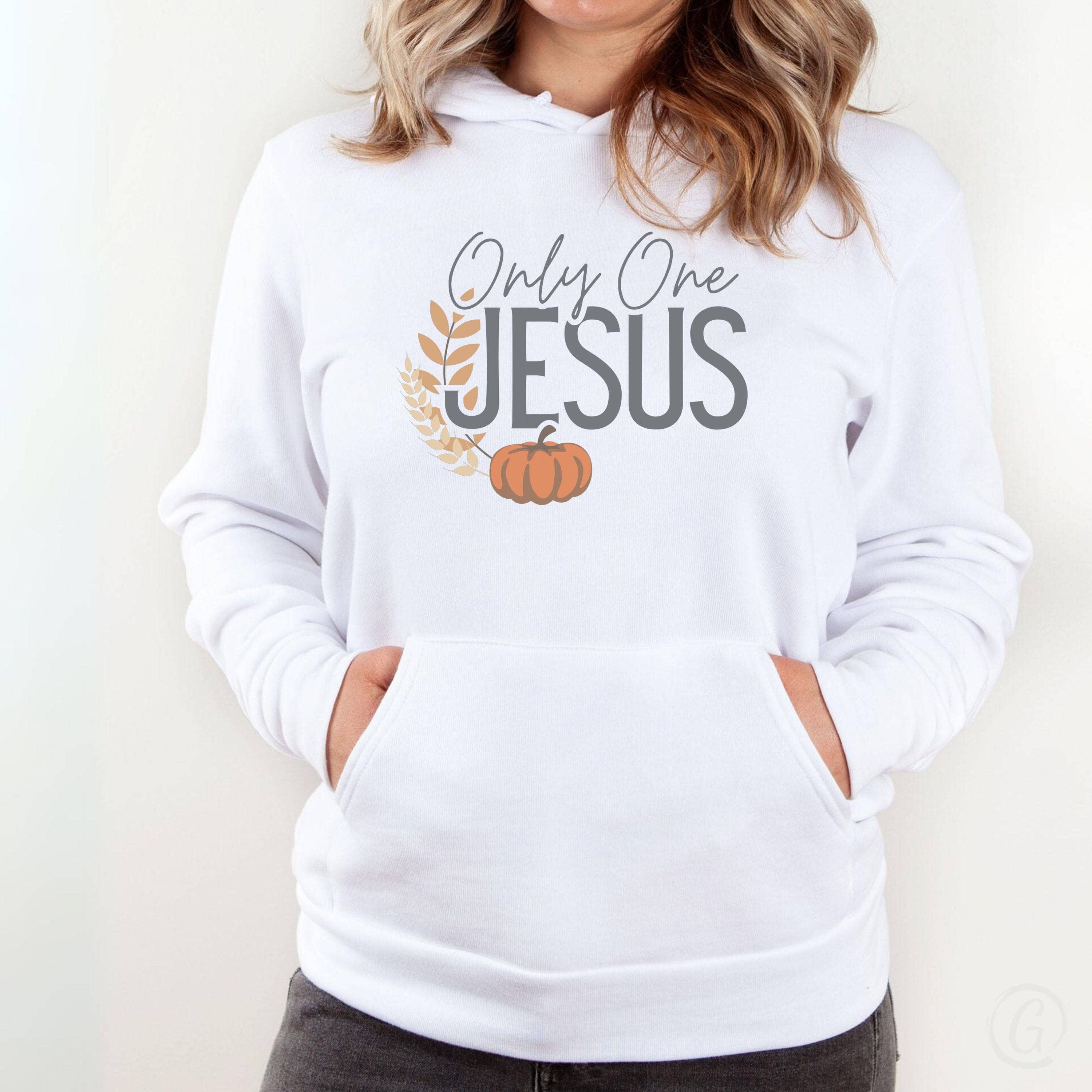 Only One Jesus Premium Unisex Pullover Hoodie White