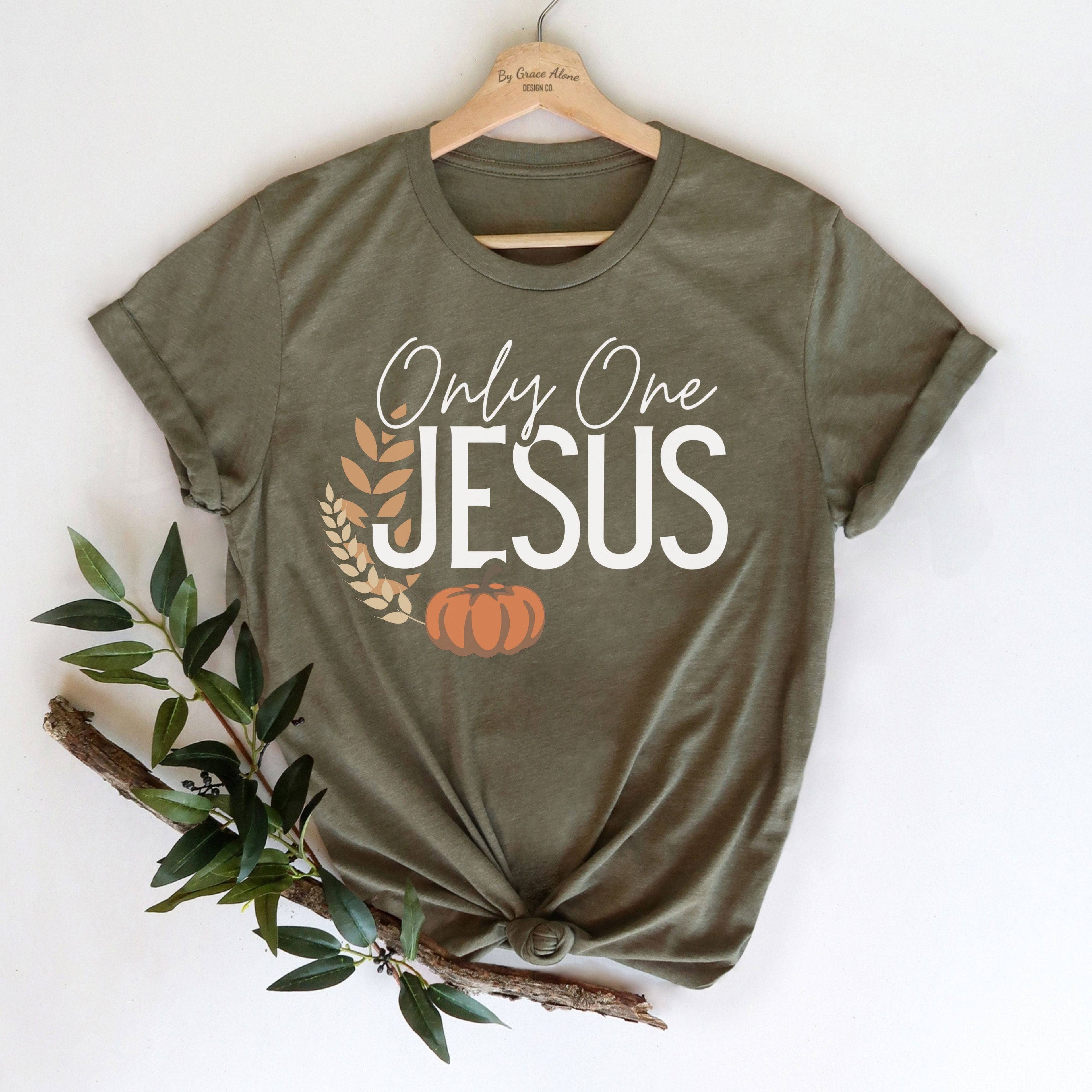 Only One Jesus Unisex T-Shirt Heathers Heather Olive