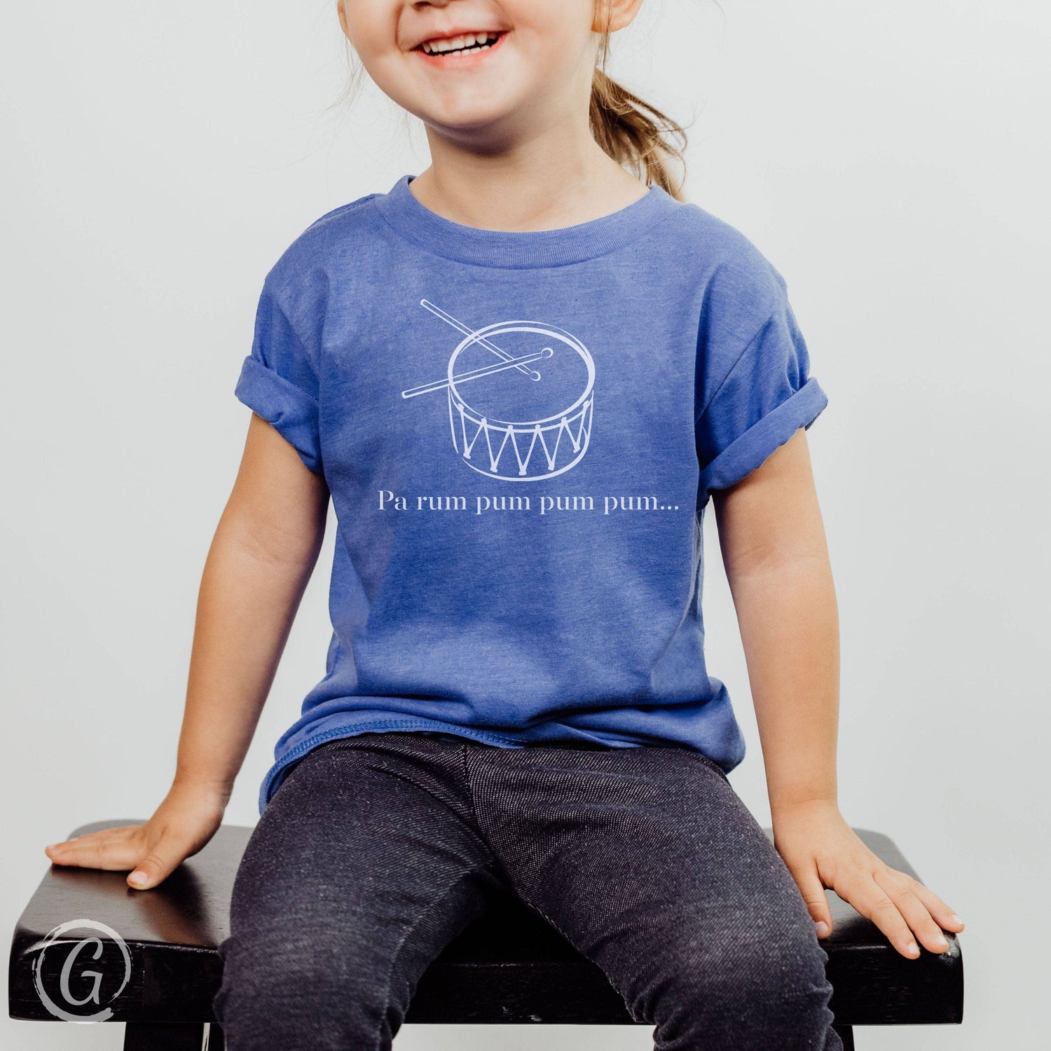 Pa Rum Pum Pum Pum... The Little Drummer Boy Unisex Toddler T-Shirt Heather Columbia Blue