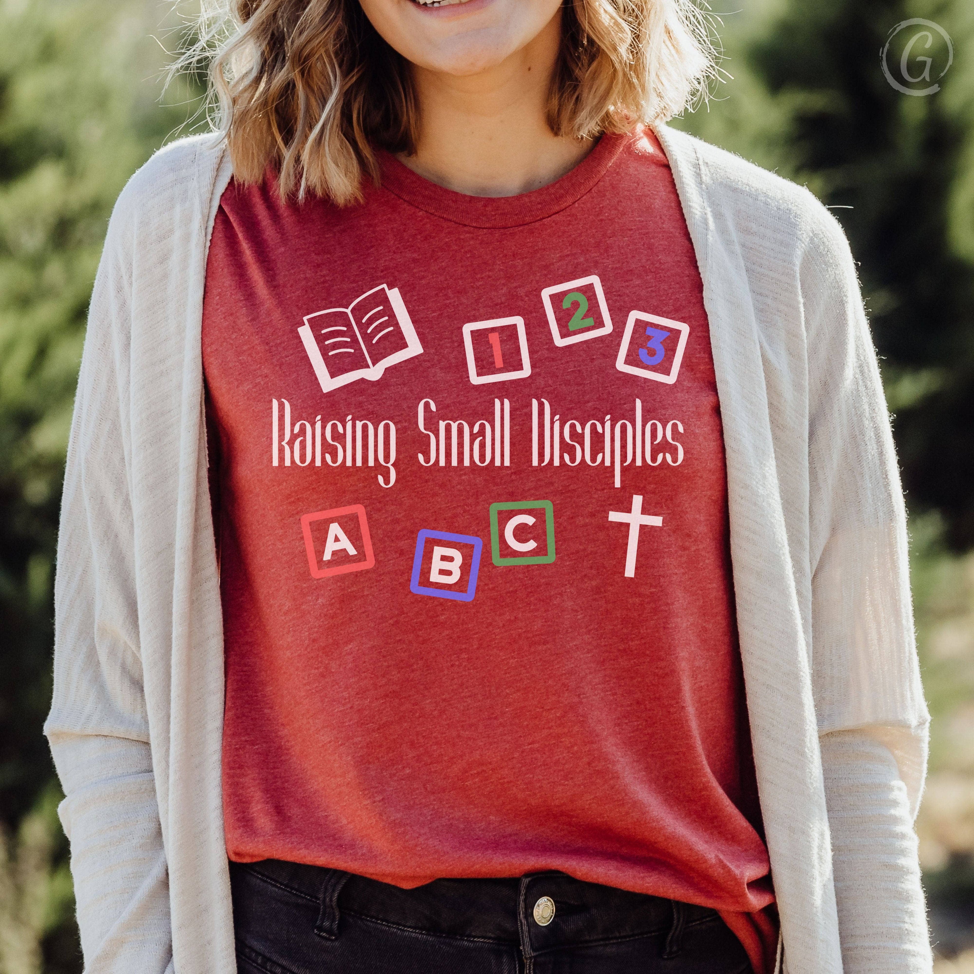 Raising Small Disciples Unisex T-Shirt Heathers Heather Canvas Red