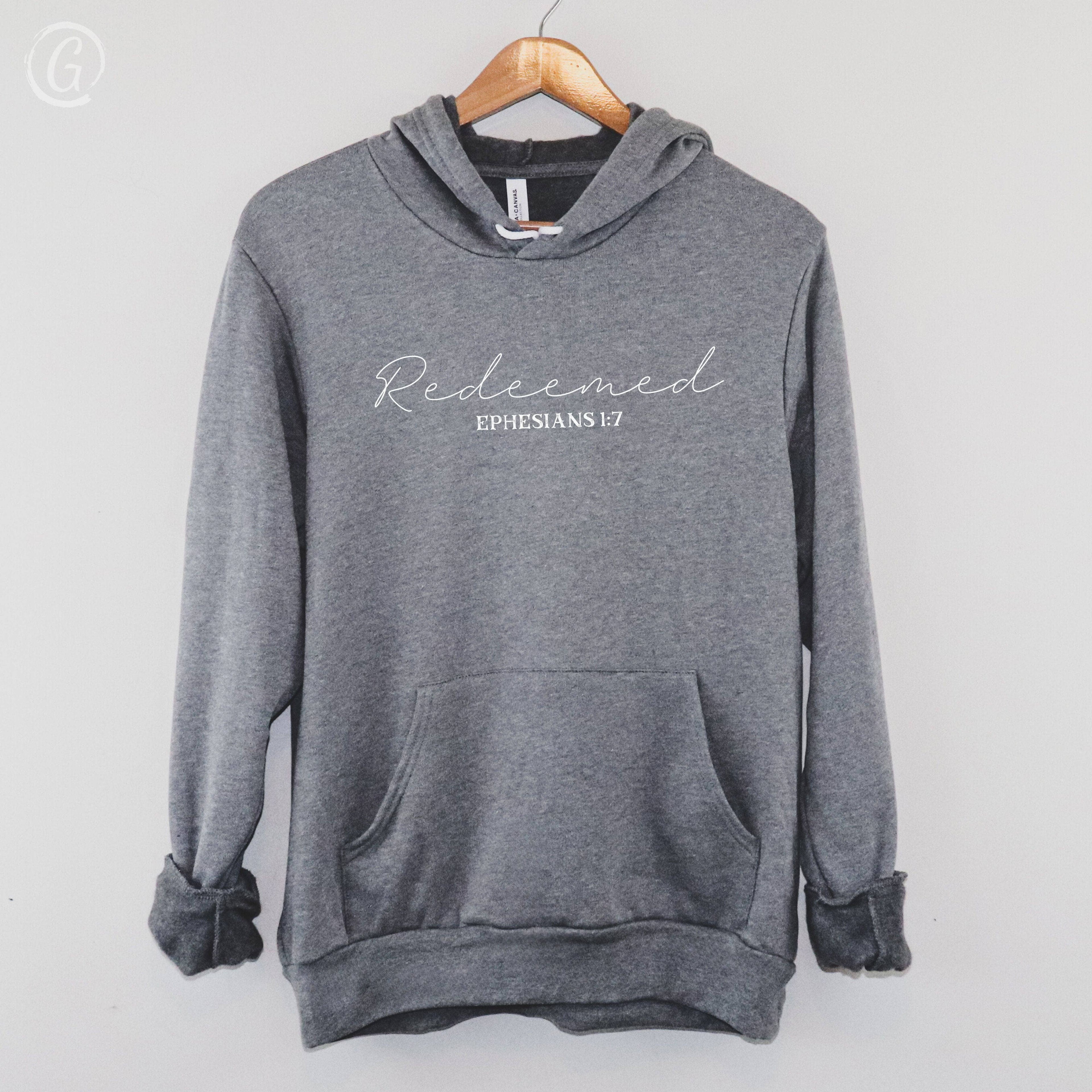 Redeemed Ephesians 1:7 Premium Unisex Pullover Hoodie Storm