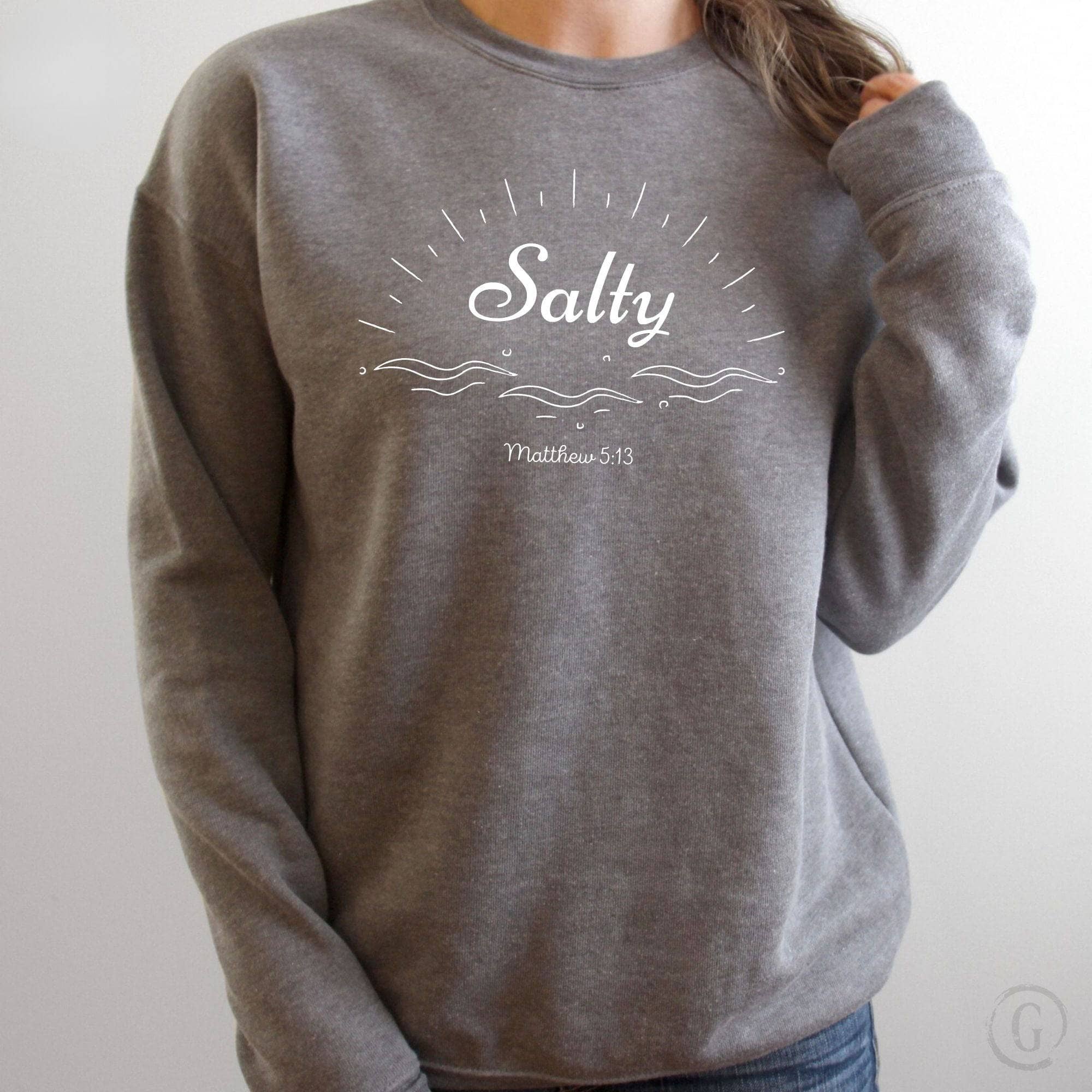 Salty Matthew 5:13 Premium Unisex Sweatshirt Storm