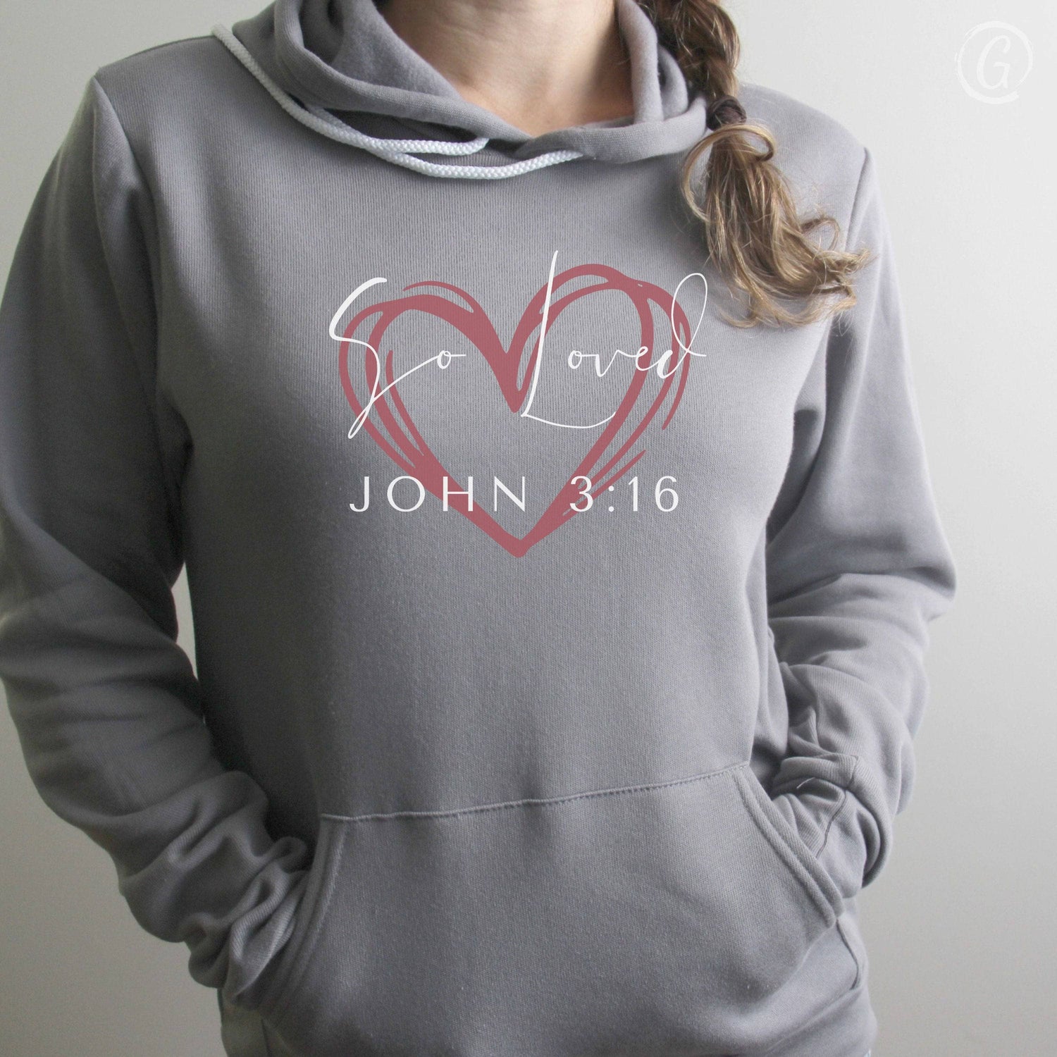 So Loved John 3:16 Premium Unisex Pullover Hoodie Storm