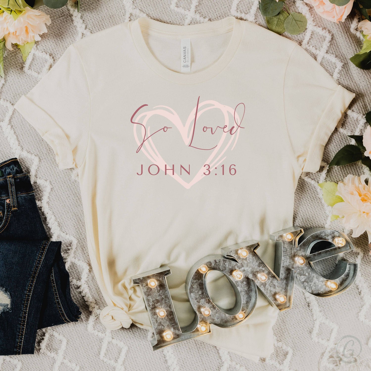 So Loved John 3:16 Unisex T-Shirt Classics Natural