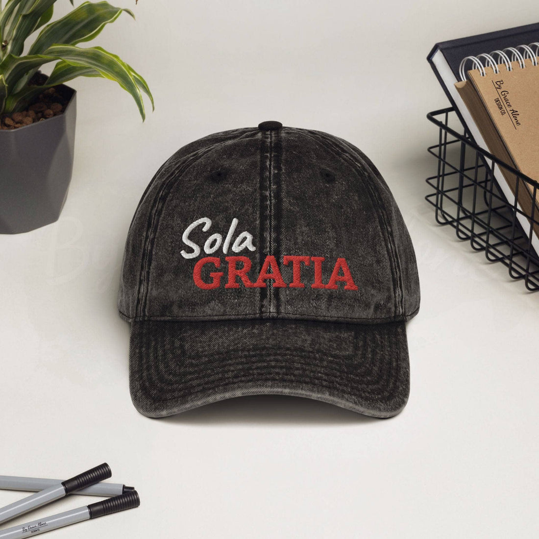 Sola Gratia Vintage Hat Black