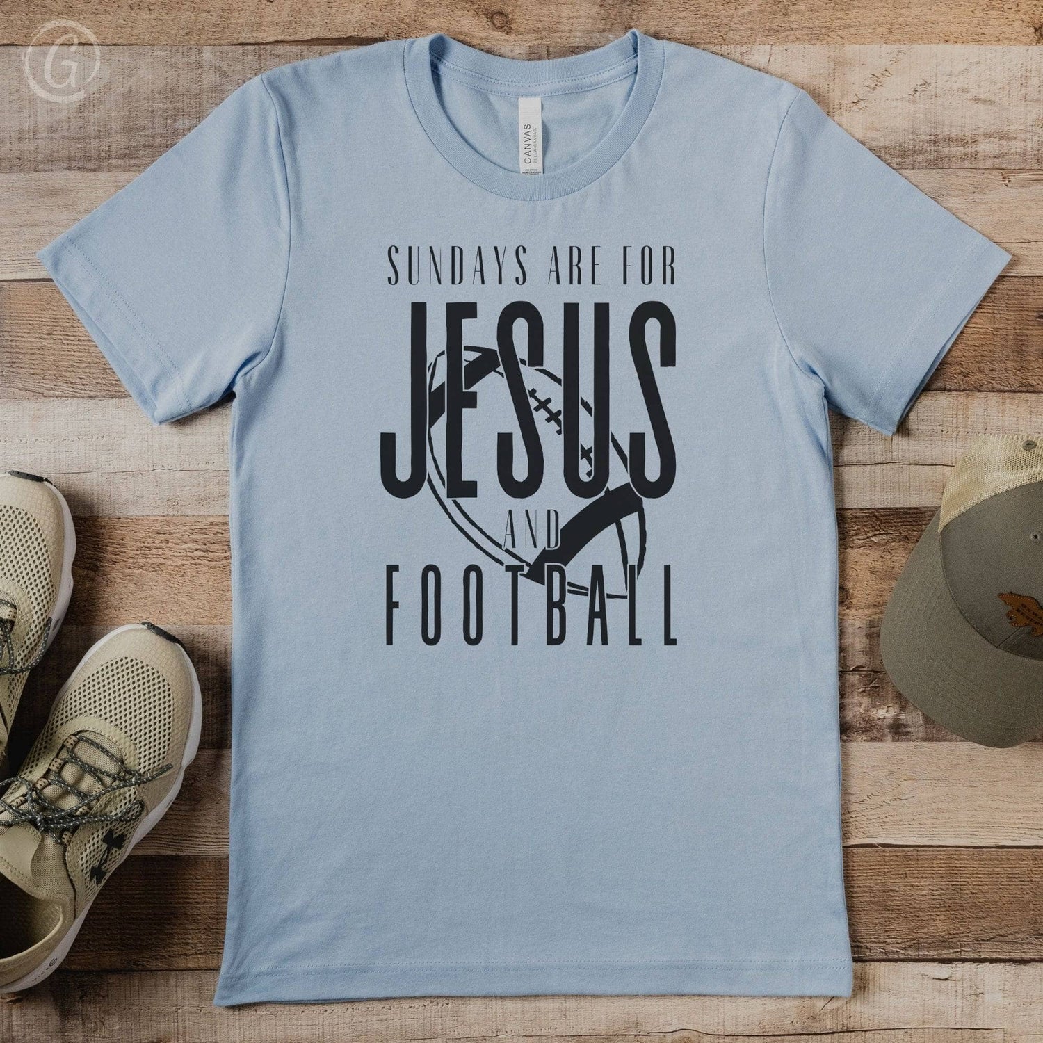 Sundays Are For Jesus And Football Unisex T-Shirt Classics Baby Blue