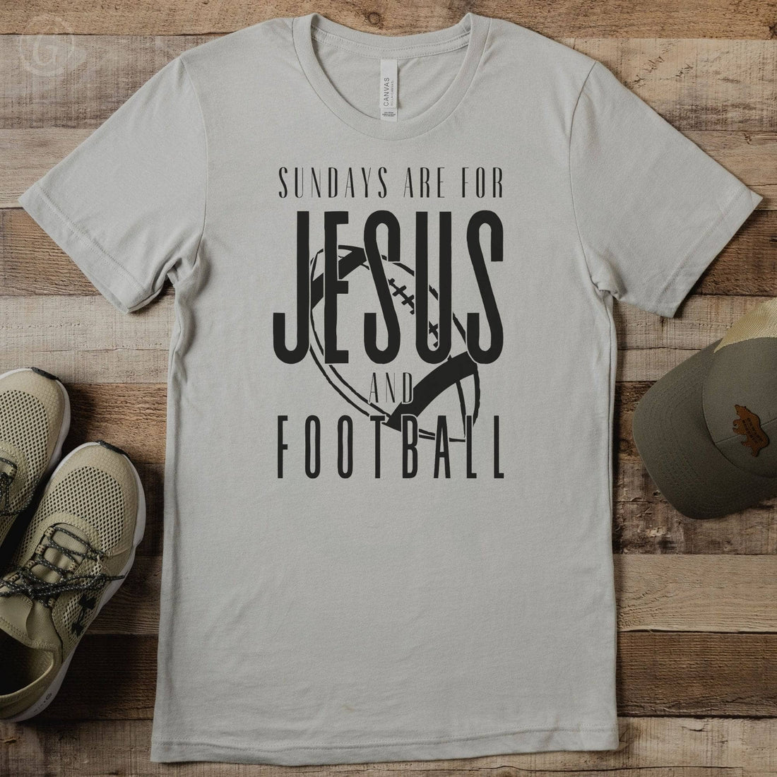 Sundays Are For Jesus And Football Unisex T-Shirt Classics Silver