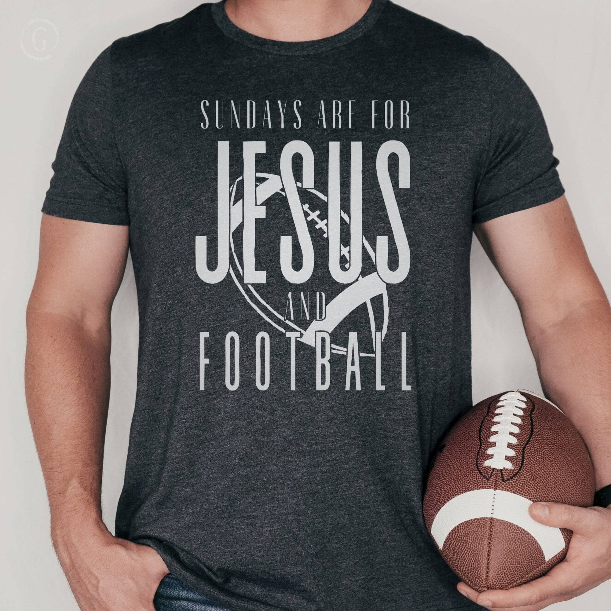 Sundays Are For Jesus And Football Unisex T-Shirt Heathers Dark Grey Heather