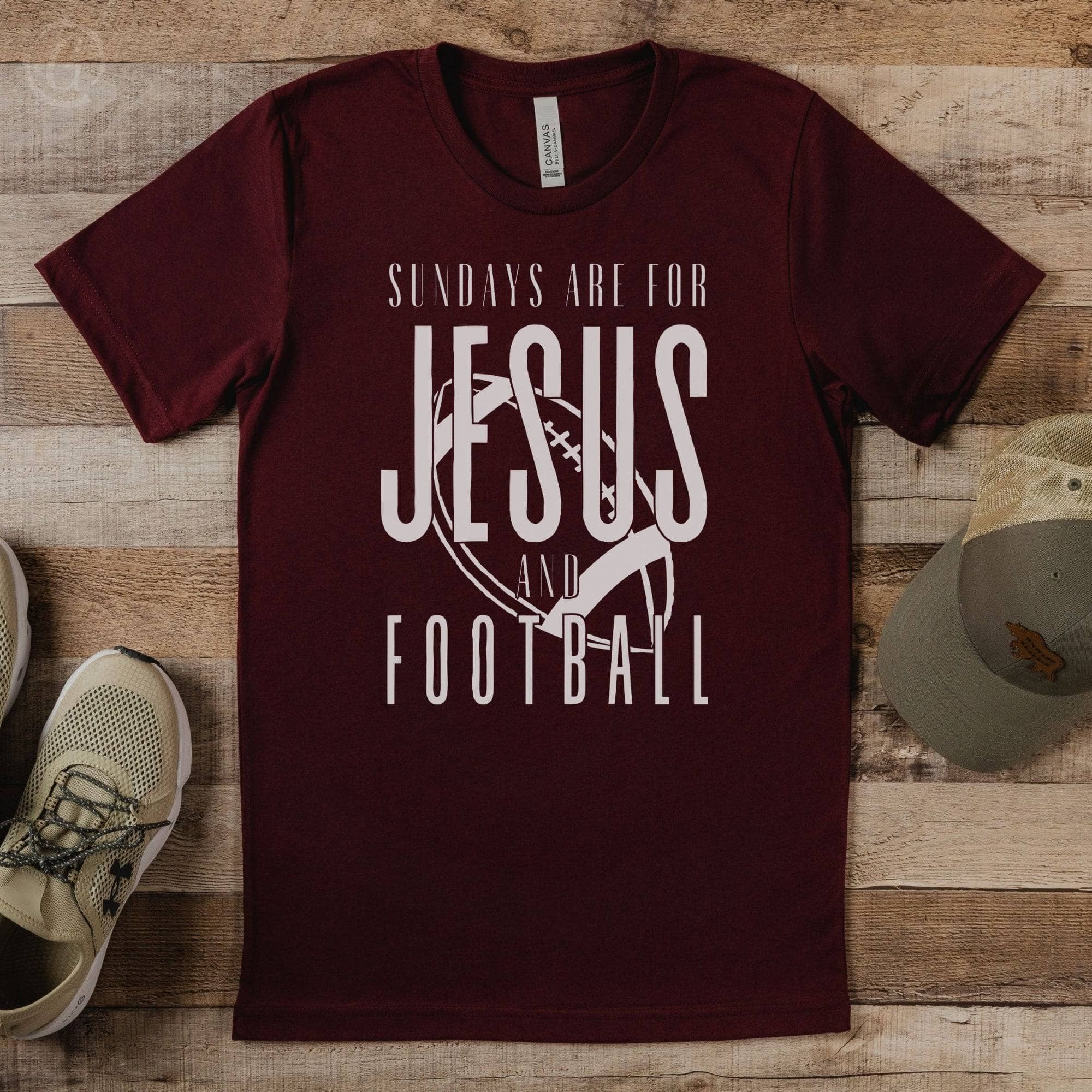 Sundays Are For Jesus And Football Unisex T-Shirt Heathers Heather Cardinal