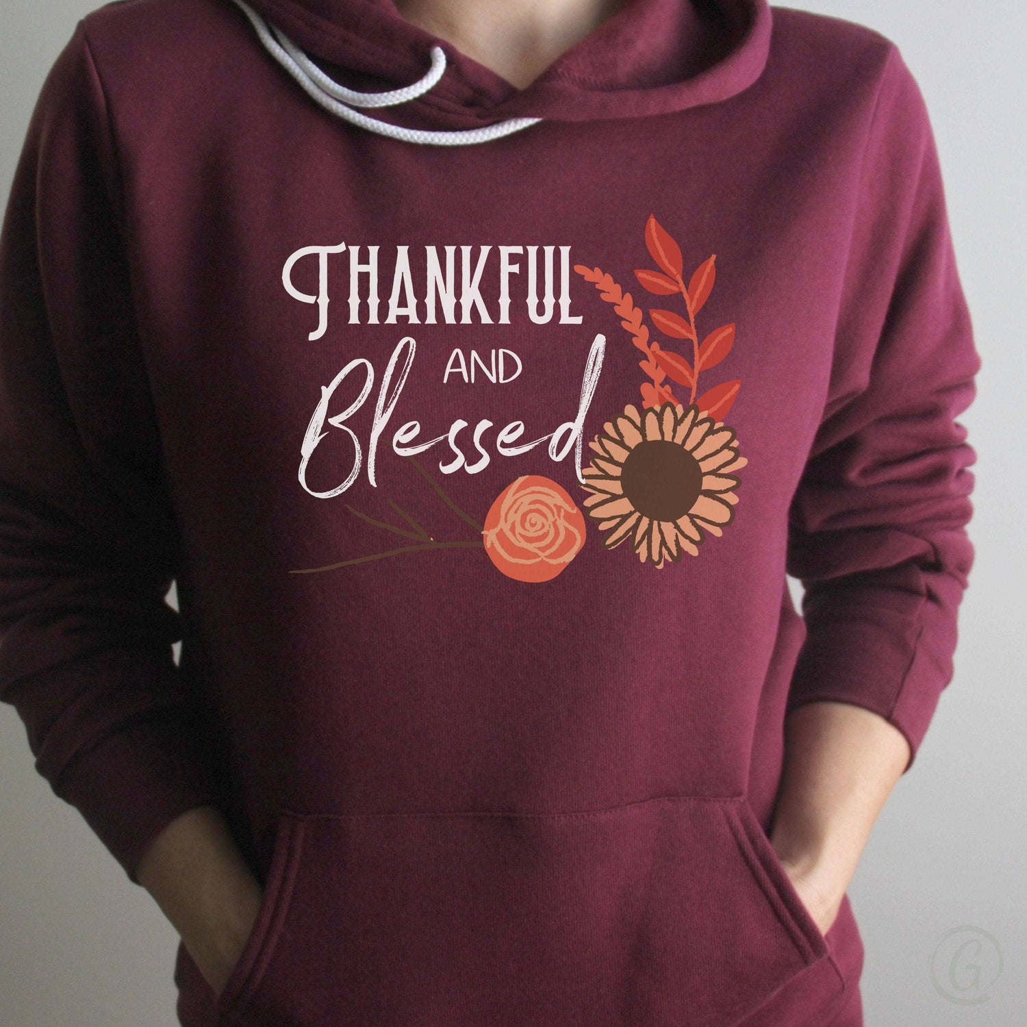 Thankful And Blessed Premium Unisex Pullover Hoodie Maroon