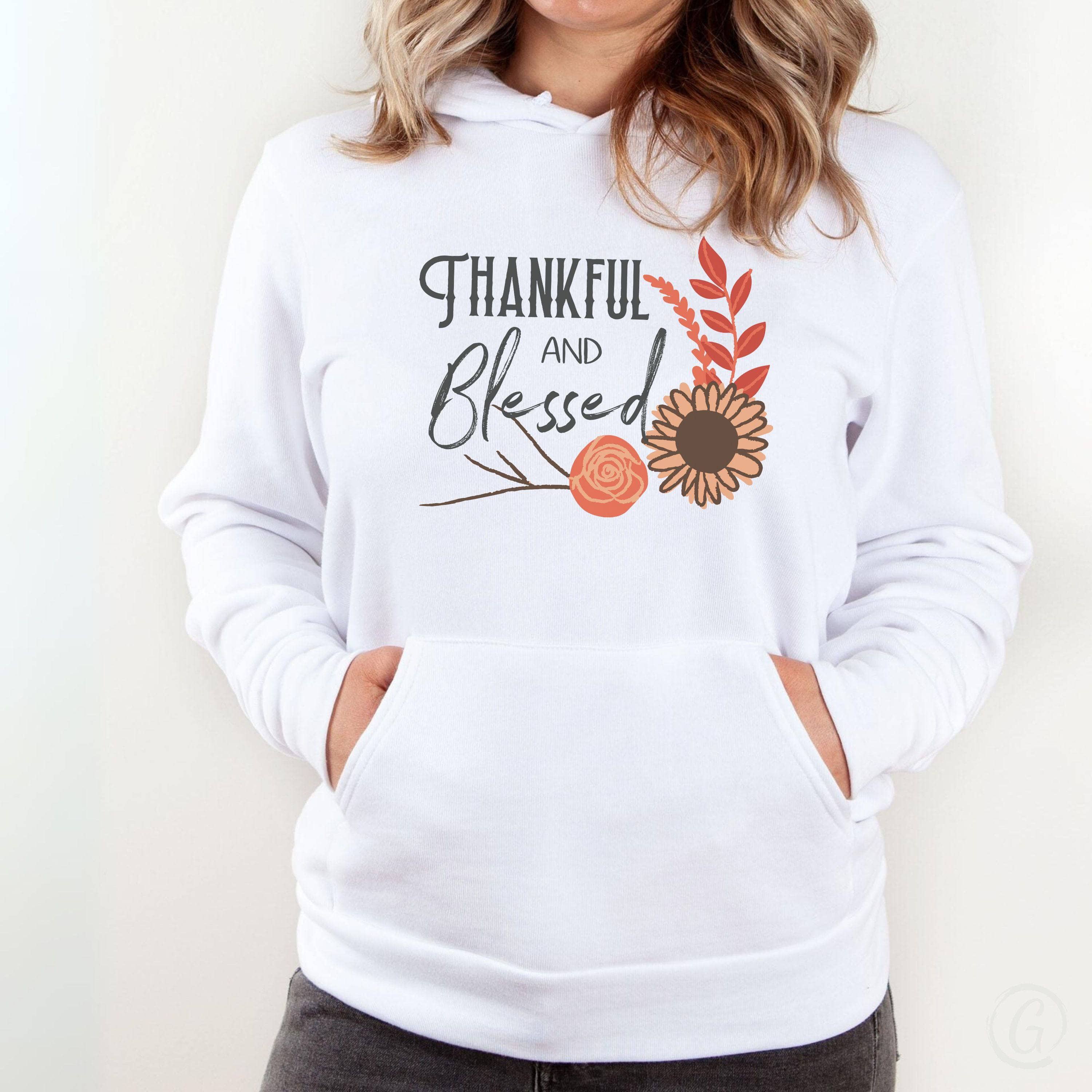 Thankful And Blessed Premium Unisex Pullover Hoodie White