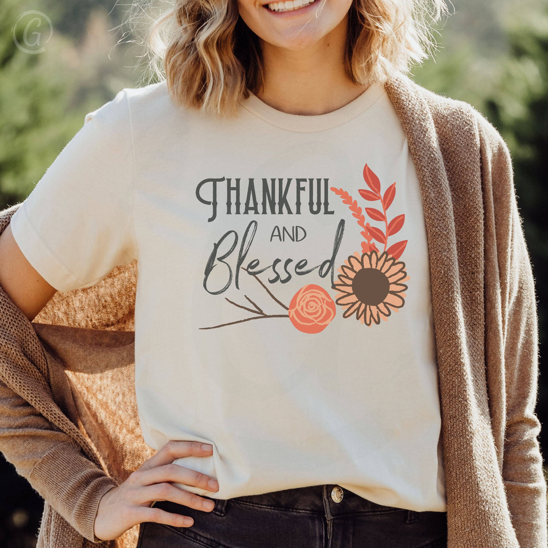 Thankful And Blessed Unisex T-Shirt Classics Soft Cream