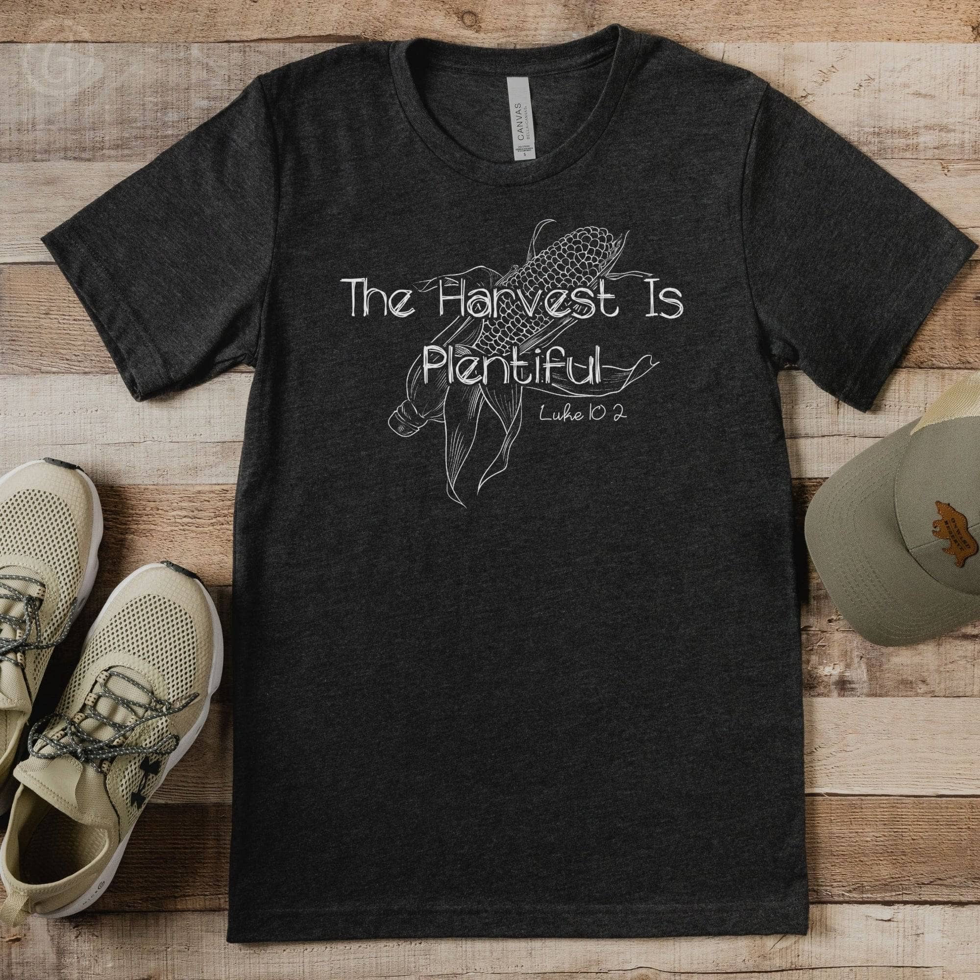 The Harvest Is Plentiful Luke 10:2 Unisex T-Shirt Dark Grey Heather