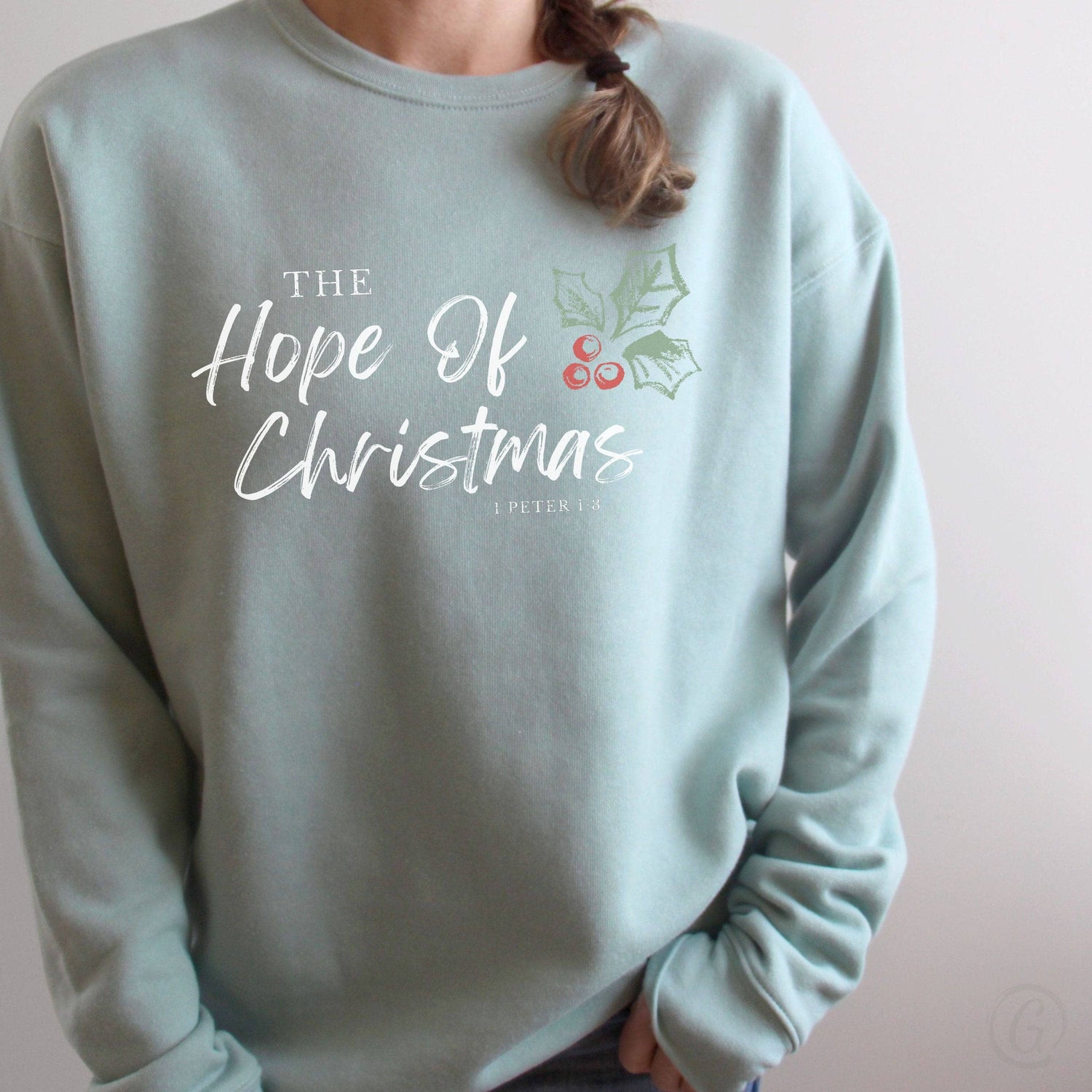 The Hope Of Christmas Premium Unisex Sweatshirt Dusty Blue