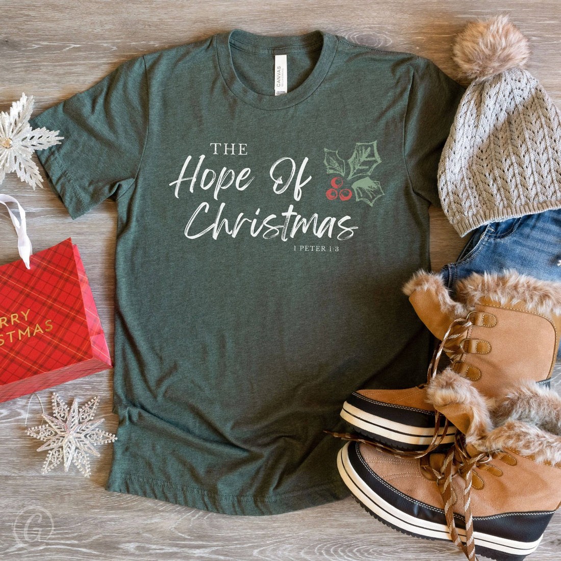 The Hope Of Christmas Unisex T-Shirt Heathers Heather Forest