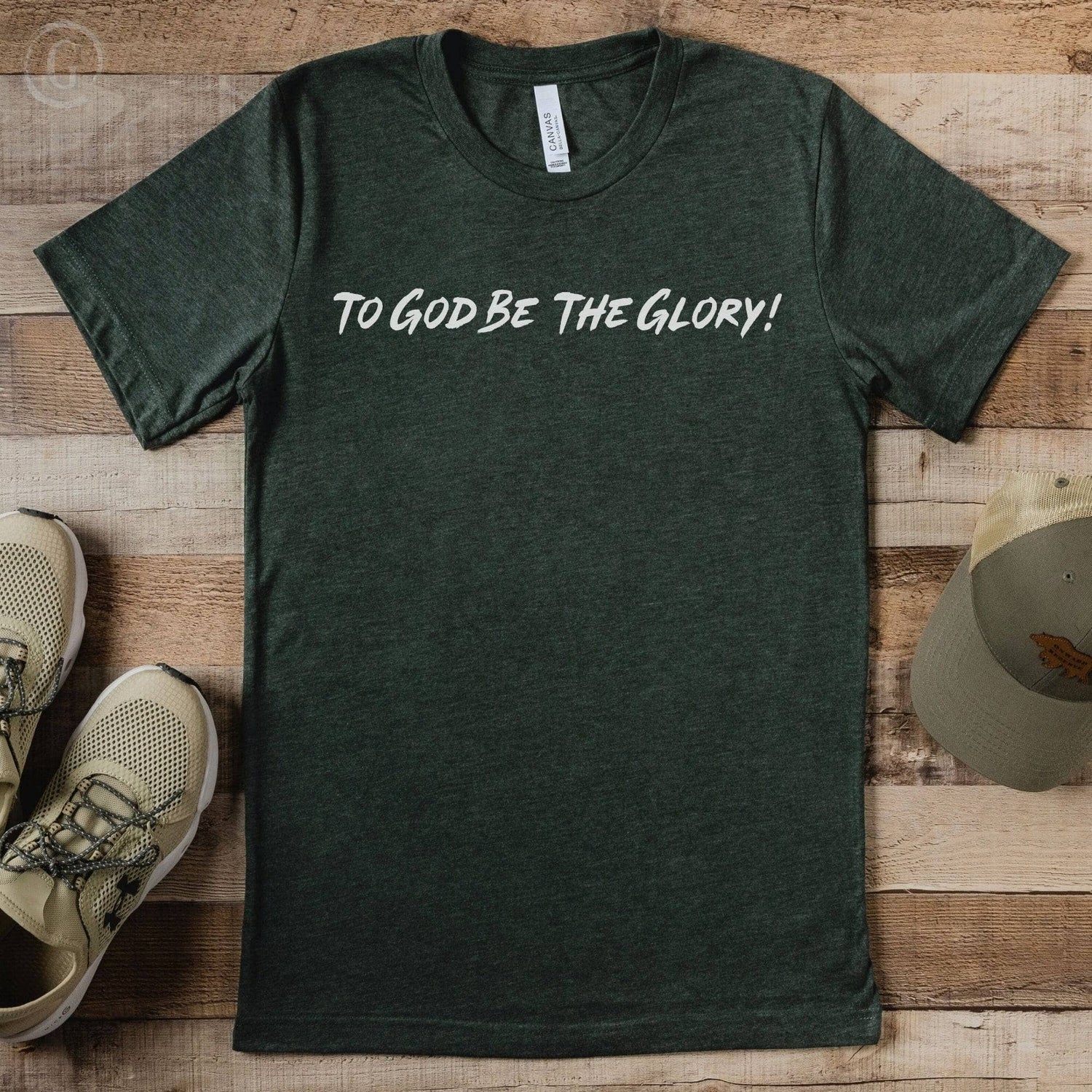 To God Be The Glory! Unisex T-Shirt Heathers Heather Forest